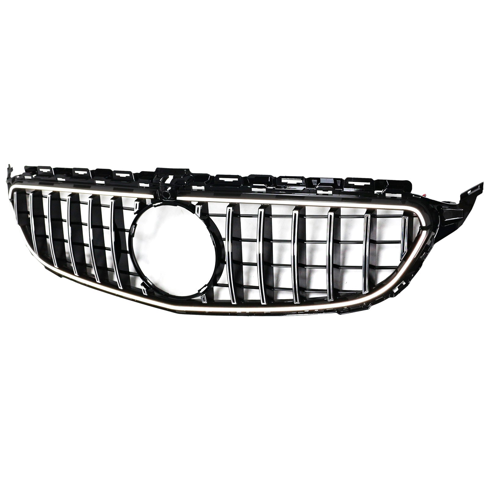 Chrome Front Bumper Grill Grille Fit Mercedes W205 C250 C300 2015-2021 W/LED