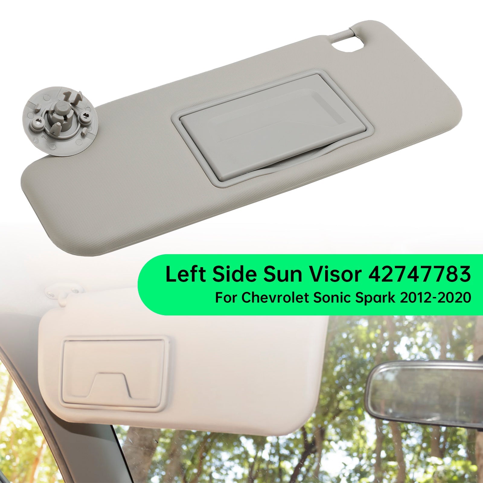 Sun Visor Left Driver Side 42747783 Gray For Chevrolet Sonic Spark 201