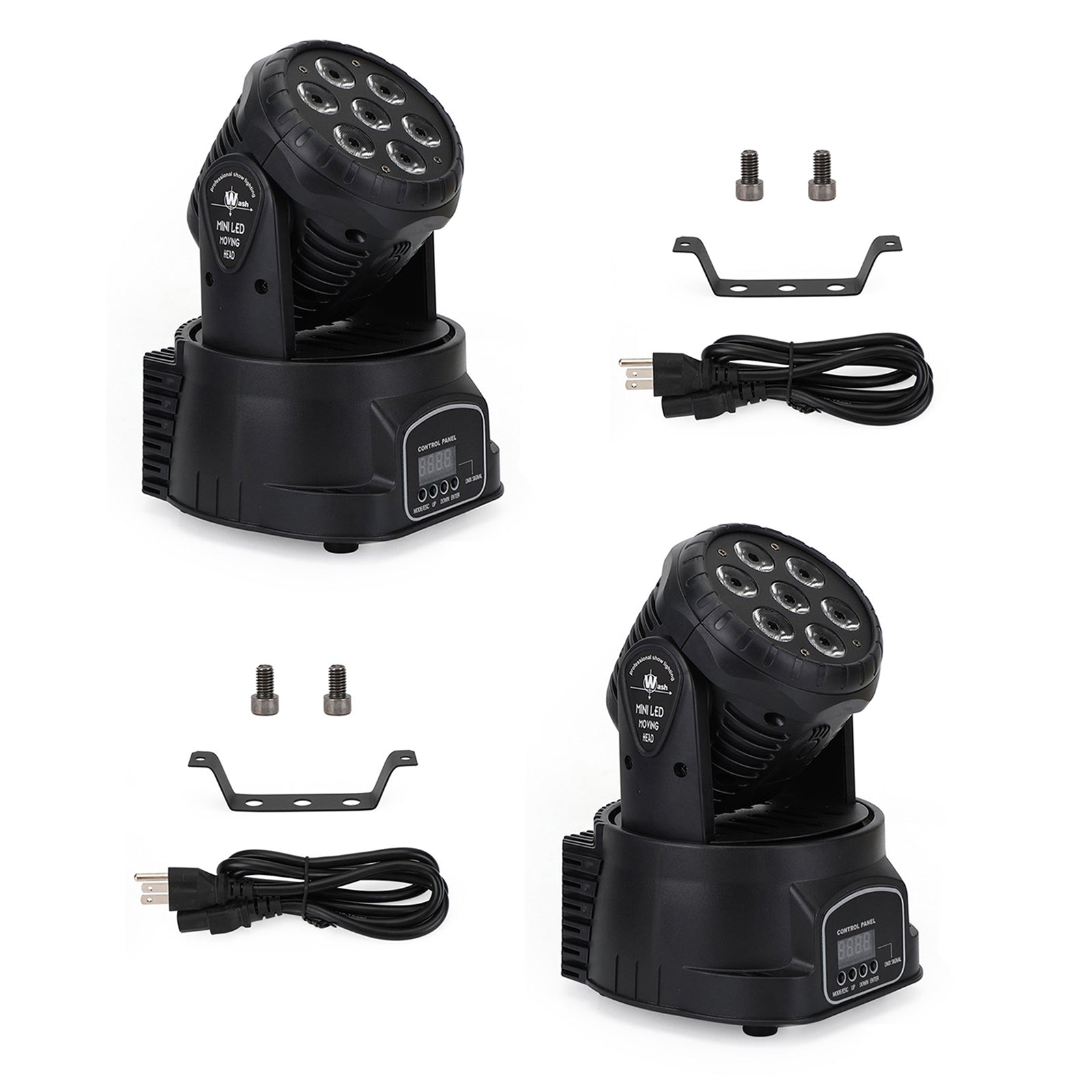2Pcs 7 x10W Moving Head Stage Light 70W 7 LED RGBW DMX DJ Stage Party Lighting