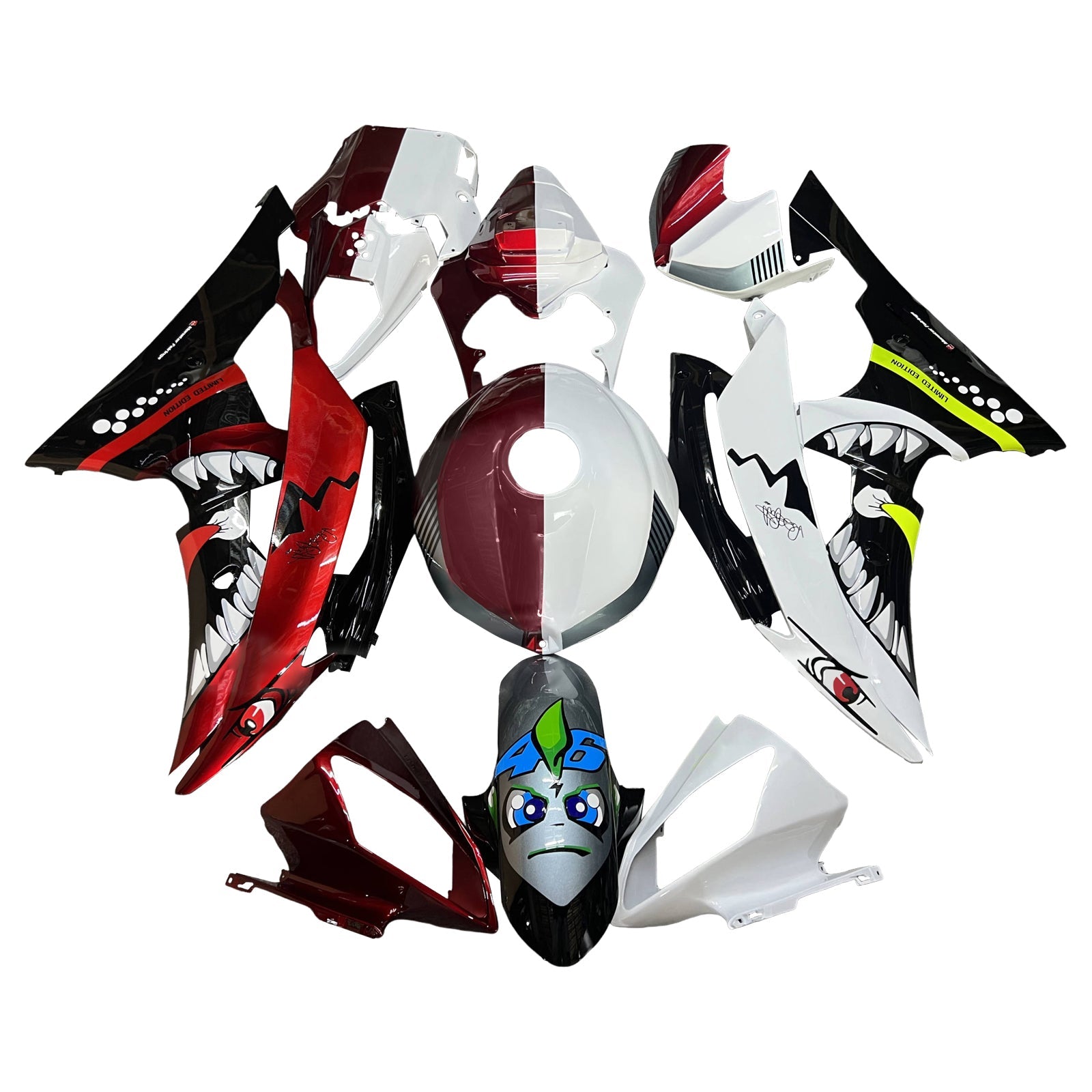 Injection Fairing Kit Bodywork Plastic ABS For Yamaha YZFR6 YZF-R6 2008-2016