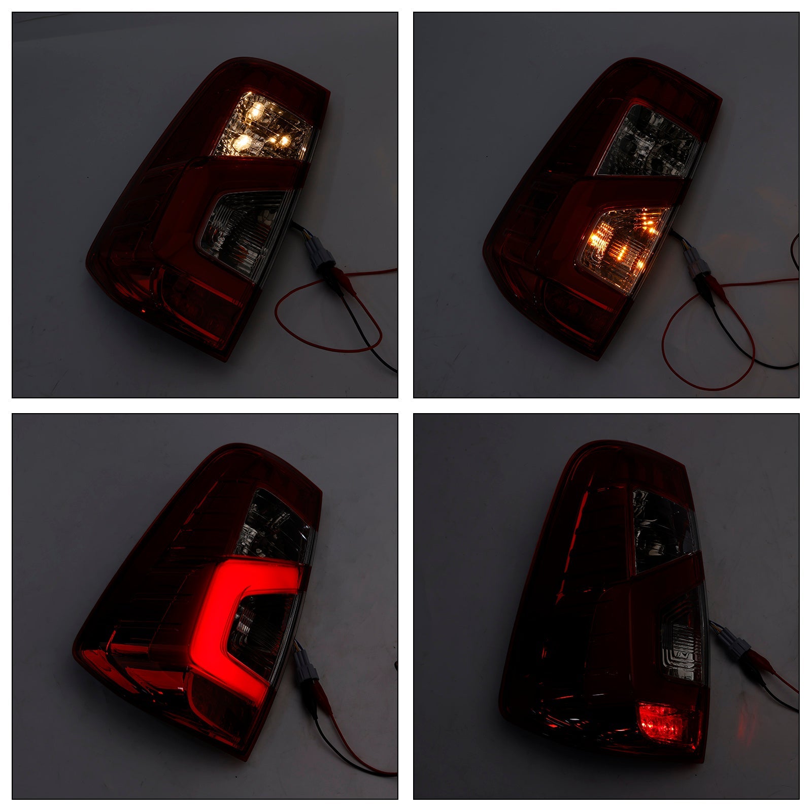 Pair Tail Light Lamp For Nissan NAVARA NP300 D23 3D Stripe Bar LED 2015-202