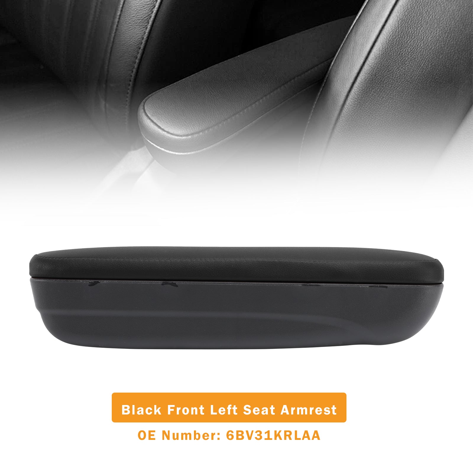 Black Front Left Seat Armrest 6BV31KRLAA For Fiat 500 Abarth 2016-2019