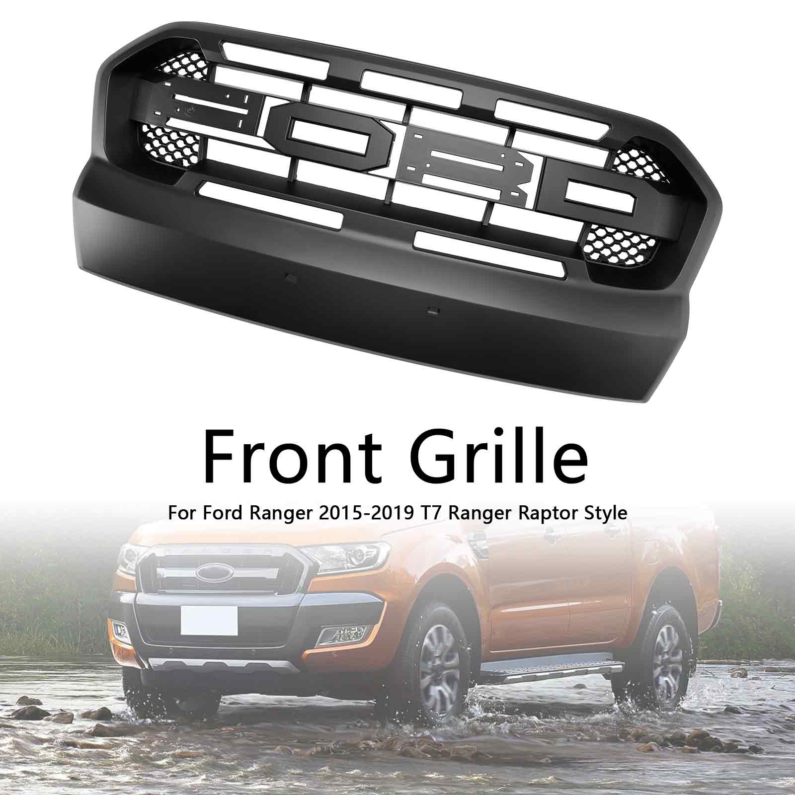 Raptor Style Front Bumper Grill Grille Fit Ford Ranger 2015-2019 T7 W/LED