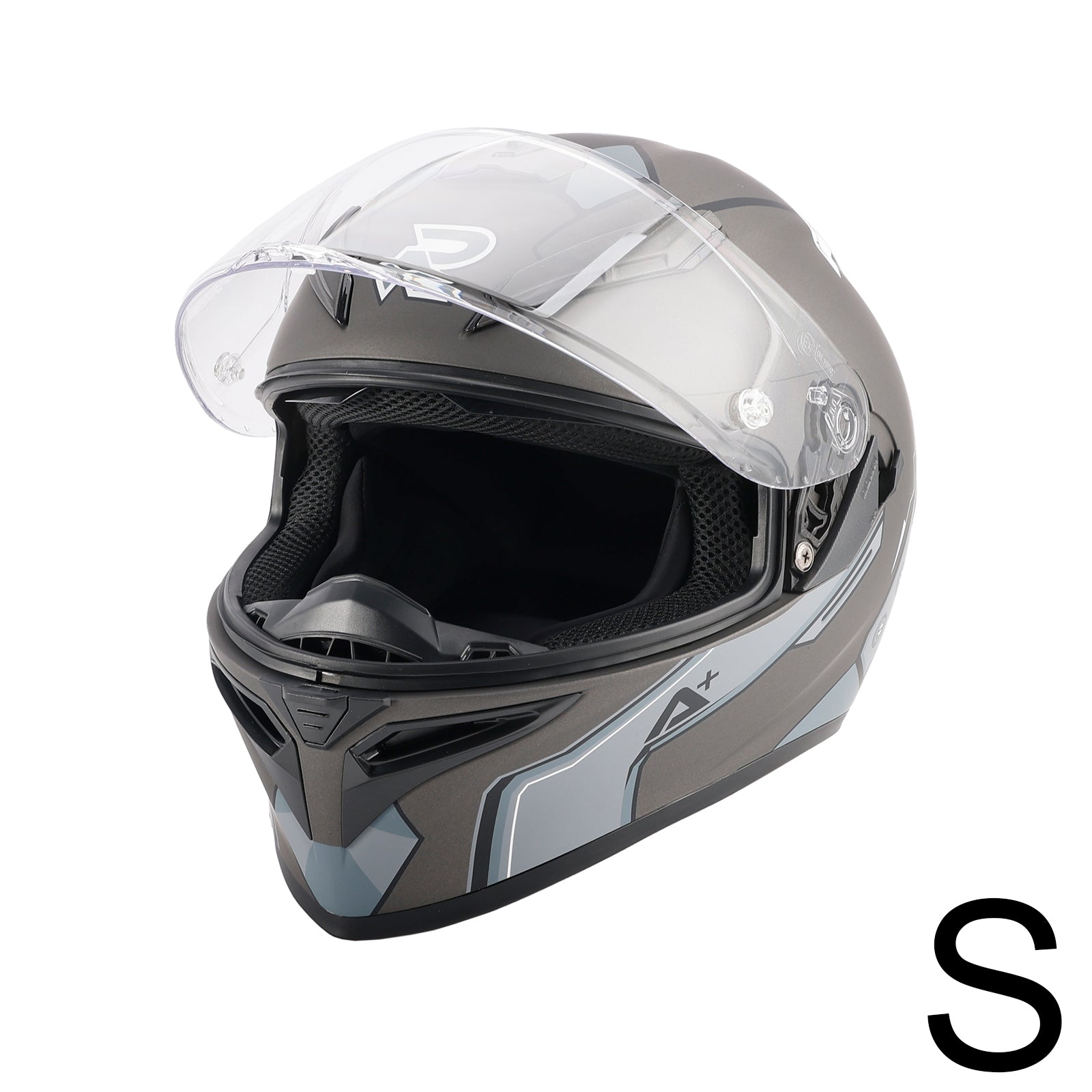 DOT Motorcycle Helmet Adult Street Full Face Gray White