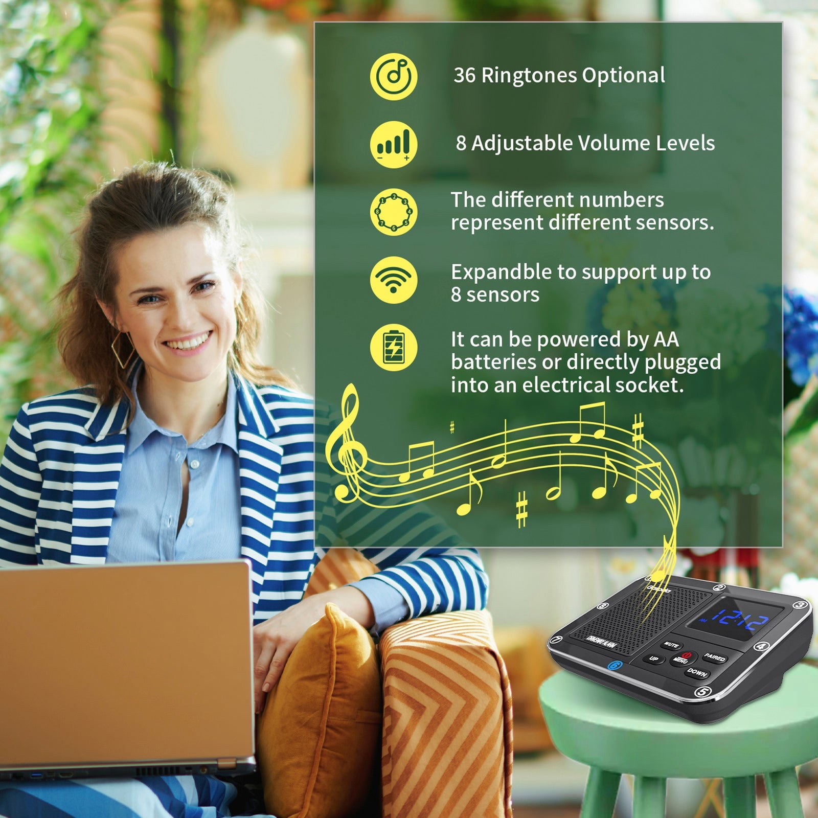 800m Solar Outdoor Infrared Powered Driveway Alarm Anti-Theft Induction Wireless