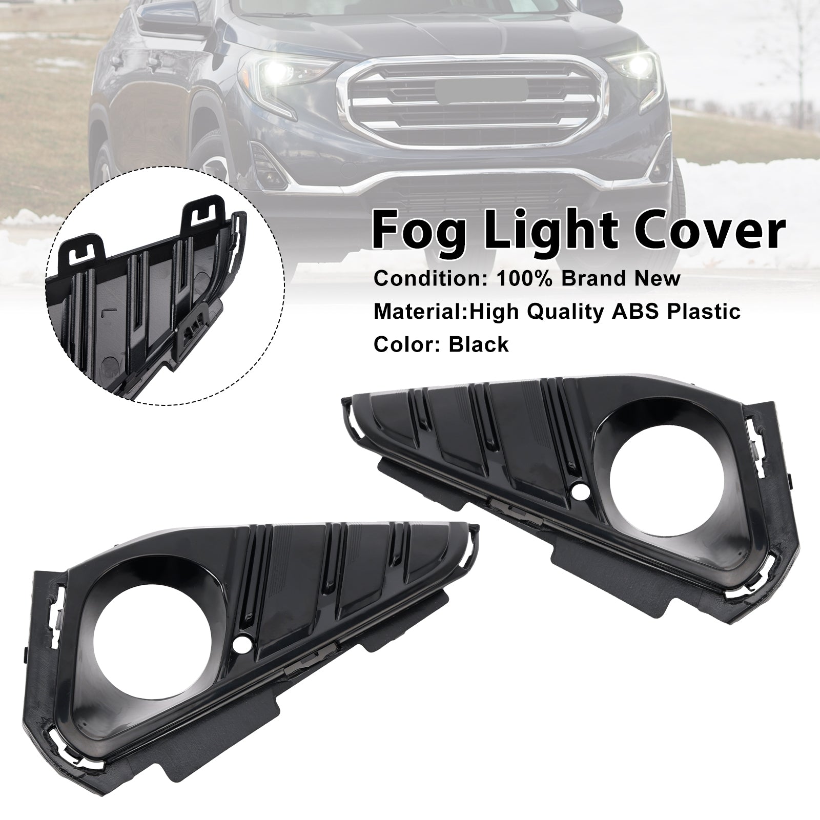 2018-2021 GMC Terrain Pair Front Fog Light Bezel Trim 23196308