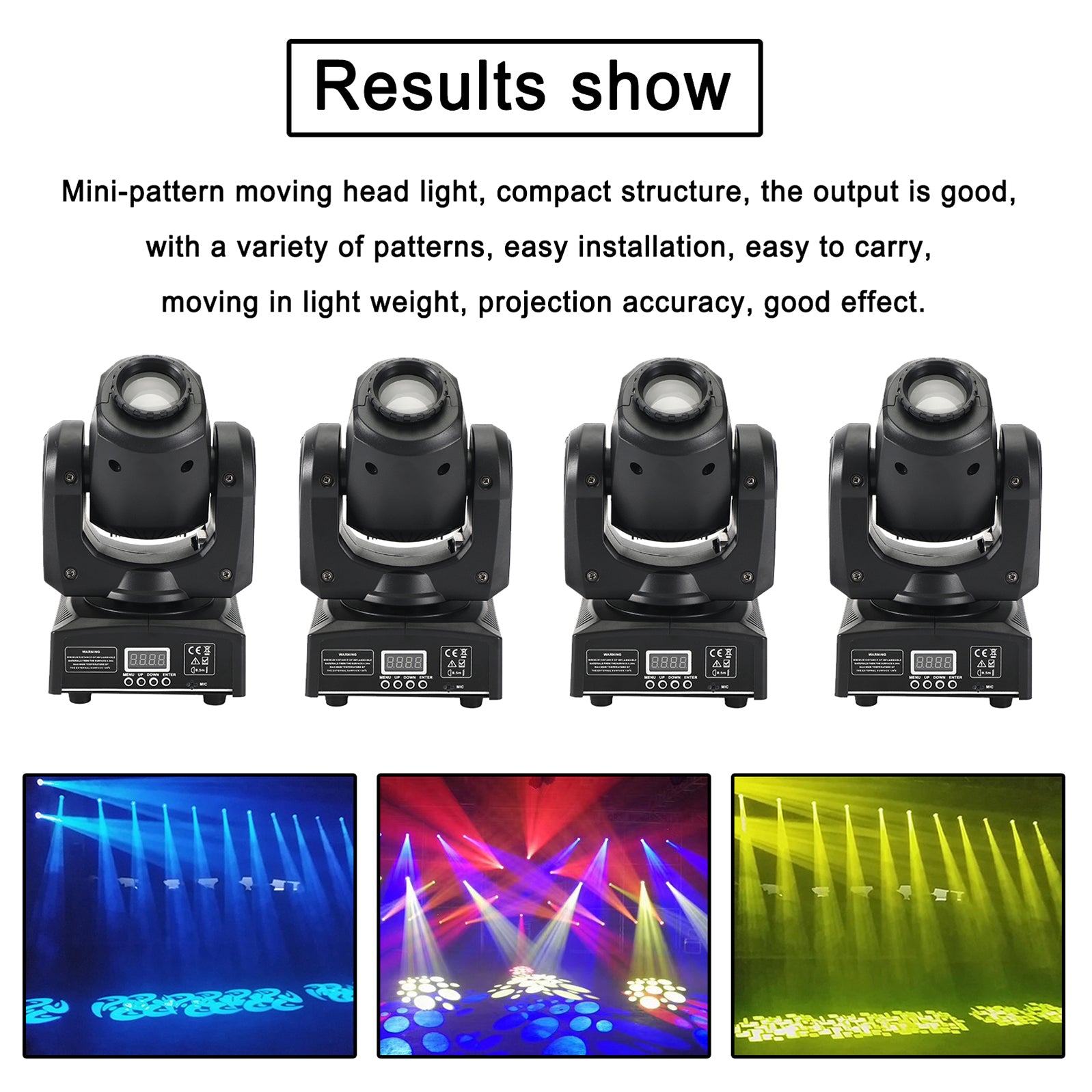 4Pcs Moving Head 8Gobo Stage Lighting RGBW LED DMX Beam Disco Party Light