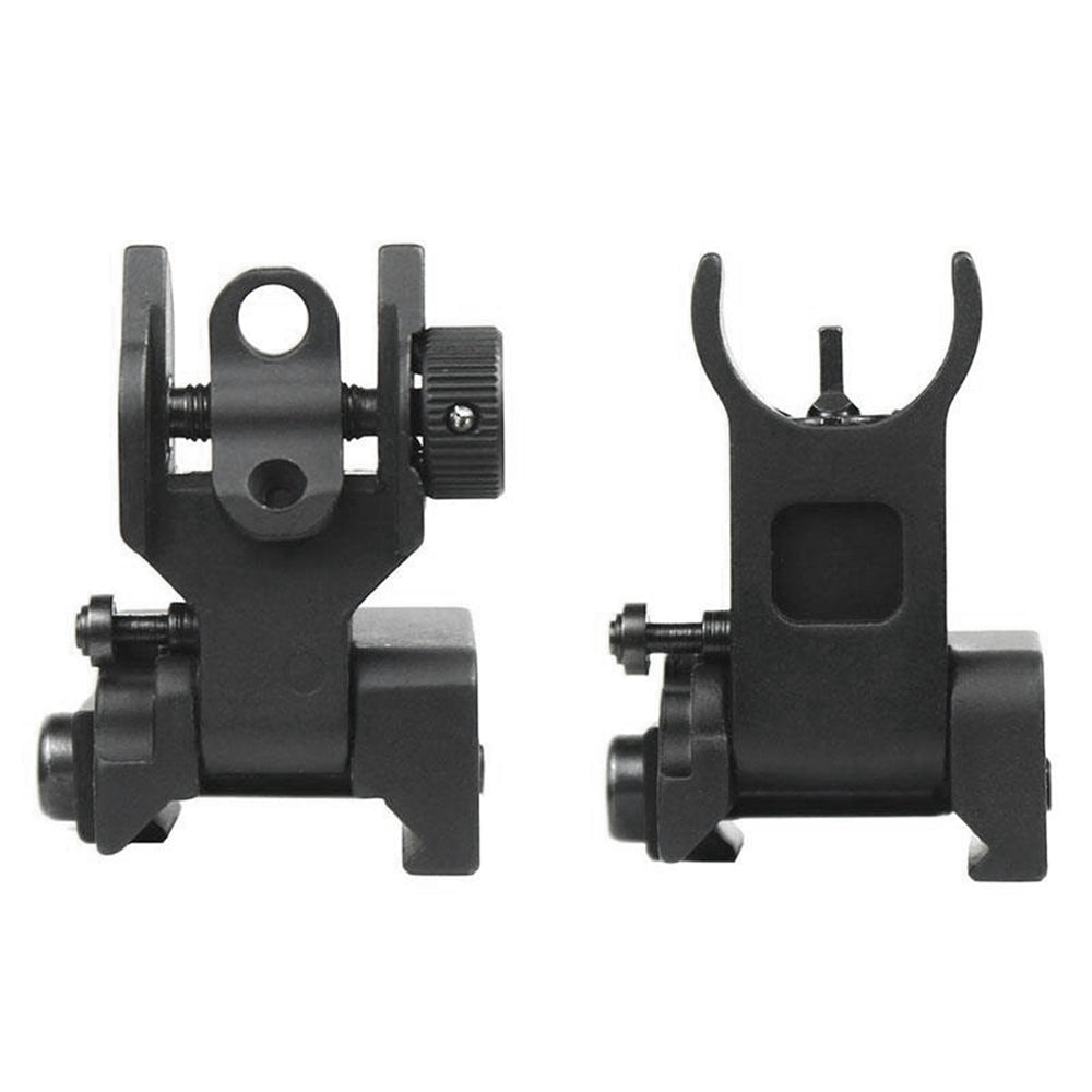 Hunting Metal Low Profile Flip-up Folding Back Iron Sights Front & Rear Set