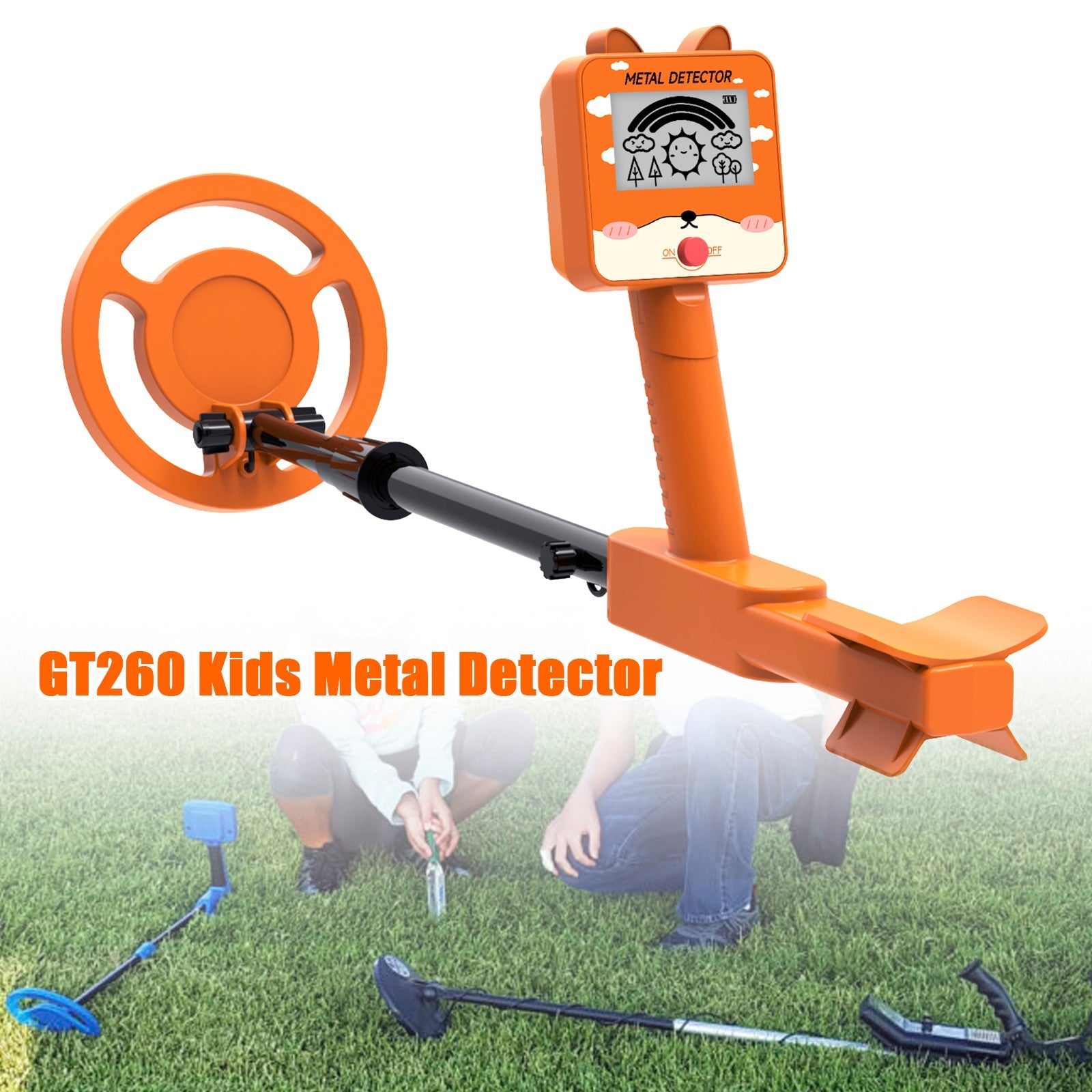 GT260 Kids Child Treasure Seeker Metal Detector Waterproof 6.3" Search Coil ORG