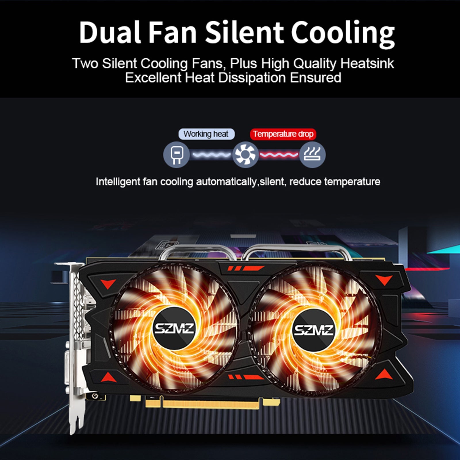 RX580 8G Dual Fans Independent Graphics Card Desktop Computer Lighting Card