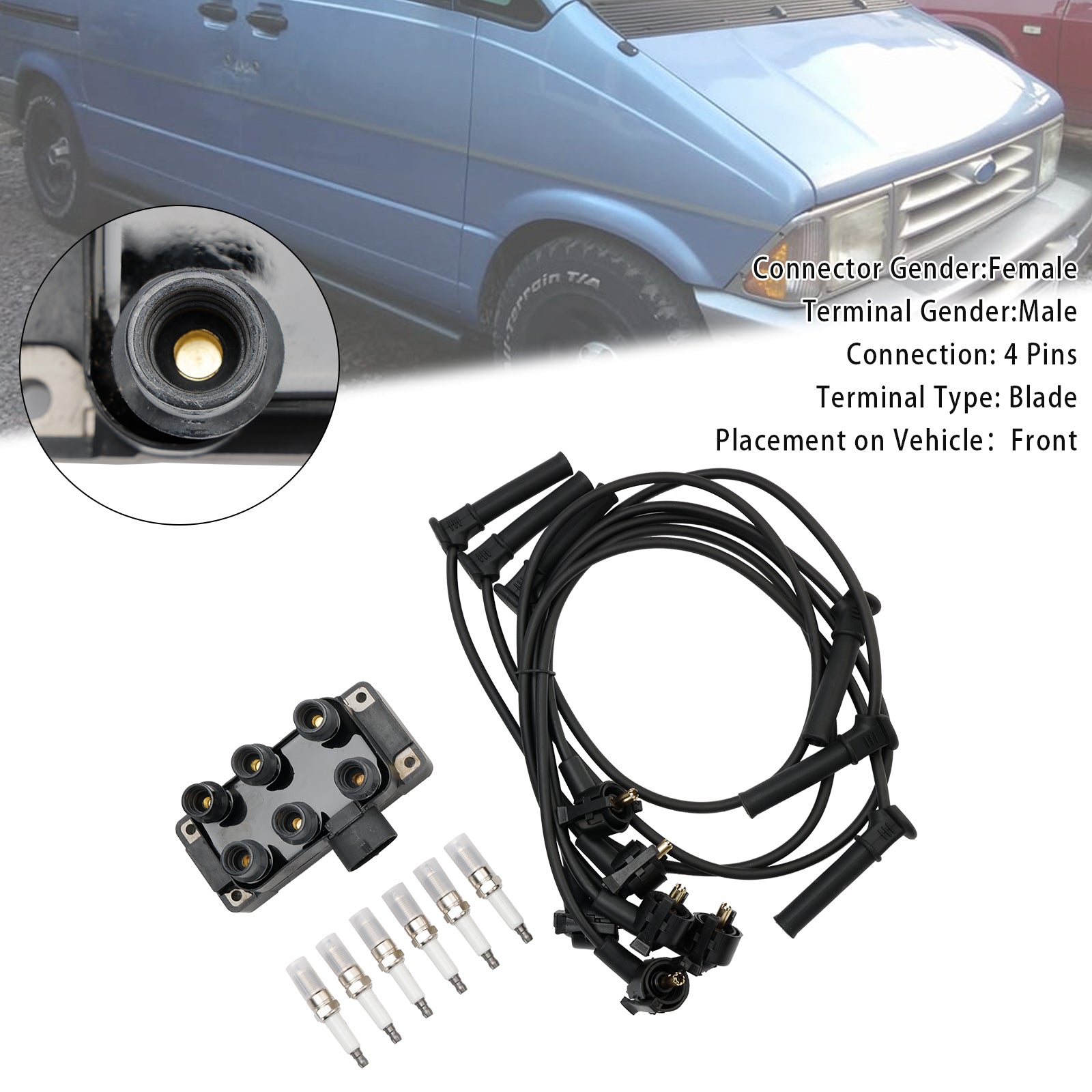 Ignition Coil+6 Spark plug+6 Wire FD480 For Ford Explorer Sport Trac V6 4.0L