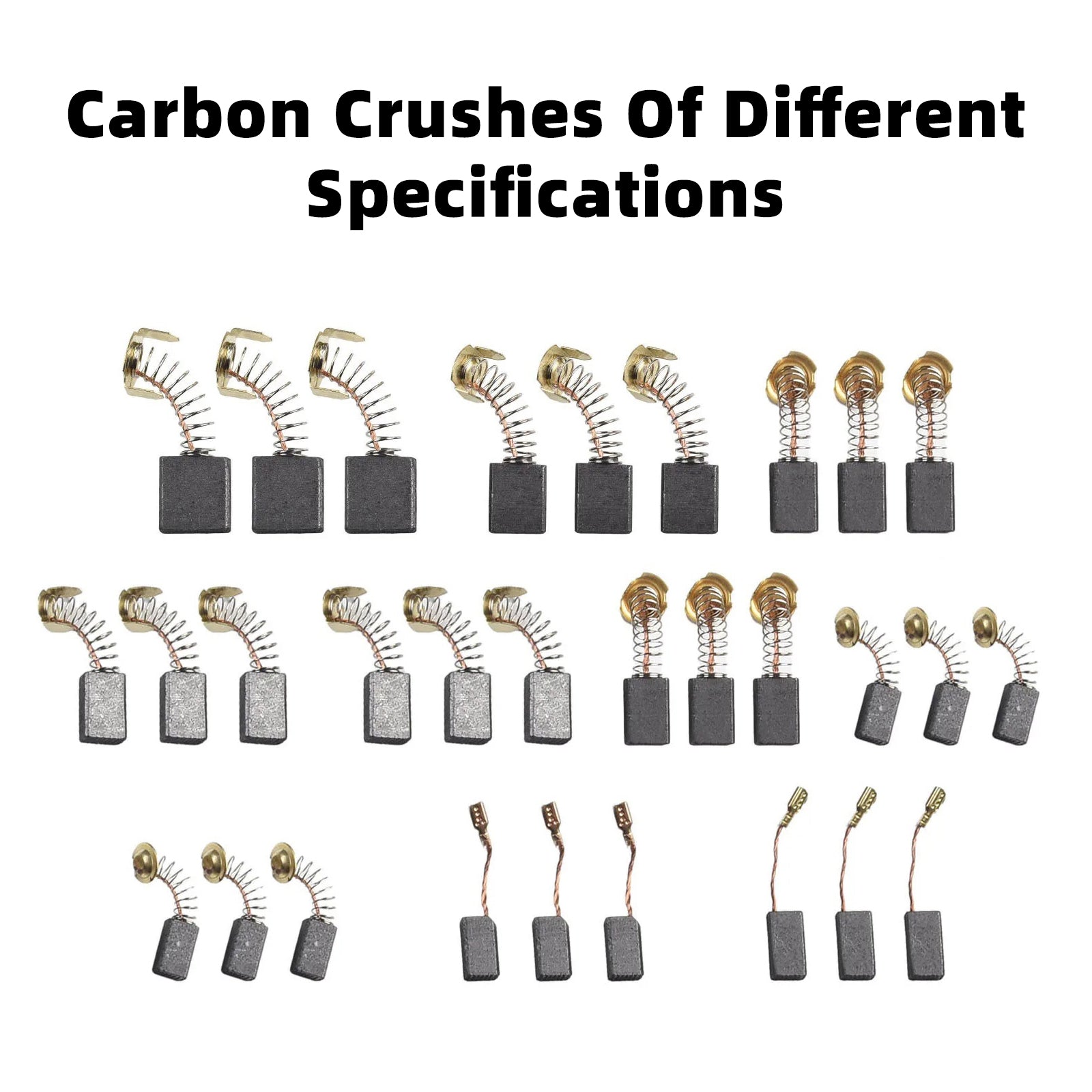 60Pcs 10 Sizes Electric Motor Carbon Brushes Replacement For Power Tool