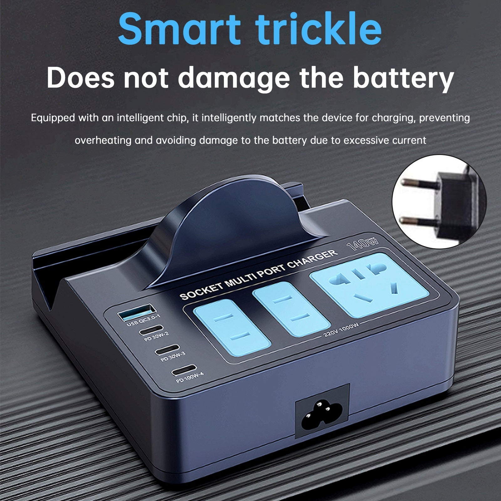 140W Smart Wireless Fast Charging Socket High Power PD100W Notebook QC Charging Mobile Phone Charger EU Plug