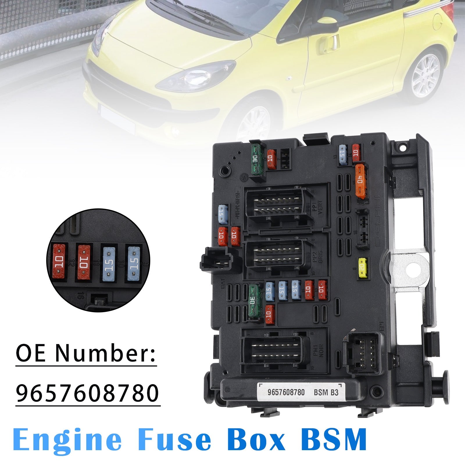 For Citroen C2 C3 I II C3 Picasso DS3 Engine Control Unit Fuse Box 9657608780