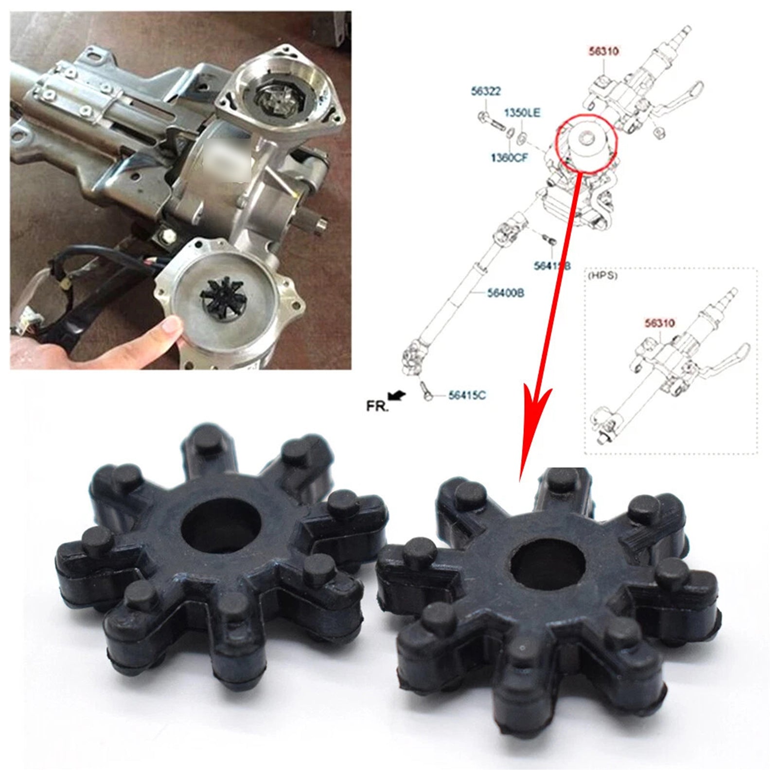 10x Flexible Steering Column Coupler For Hyundai Elantra Kia Optima 563152K000FFF
