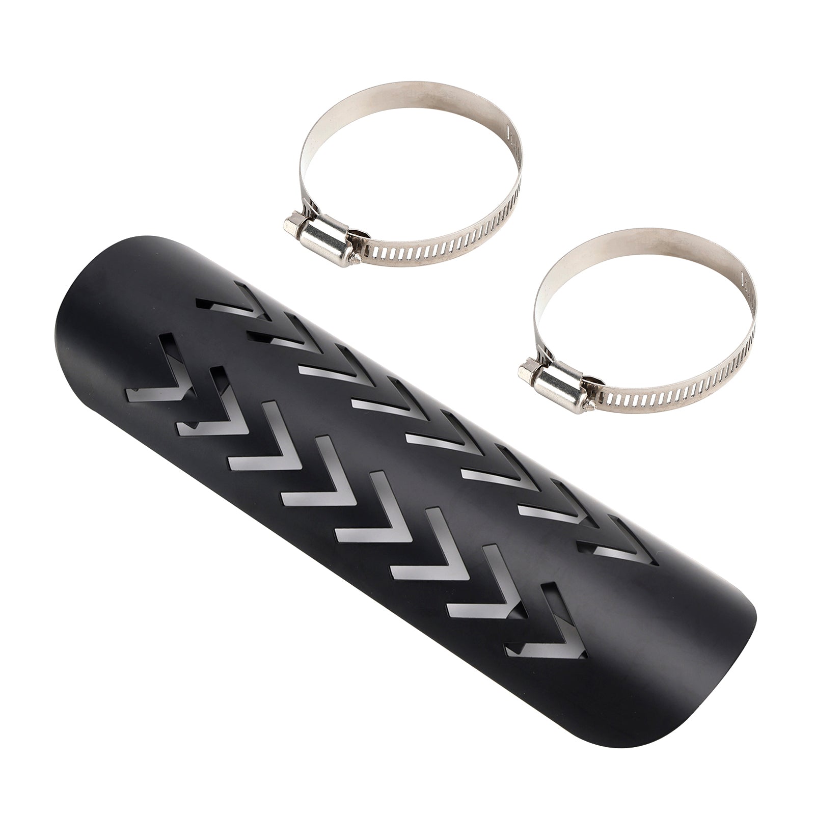 Steel Exhaust Muffler Pipe Heat Deflector Cover Chromeb For Motorcycle Scooter BlackD