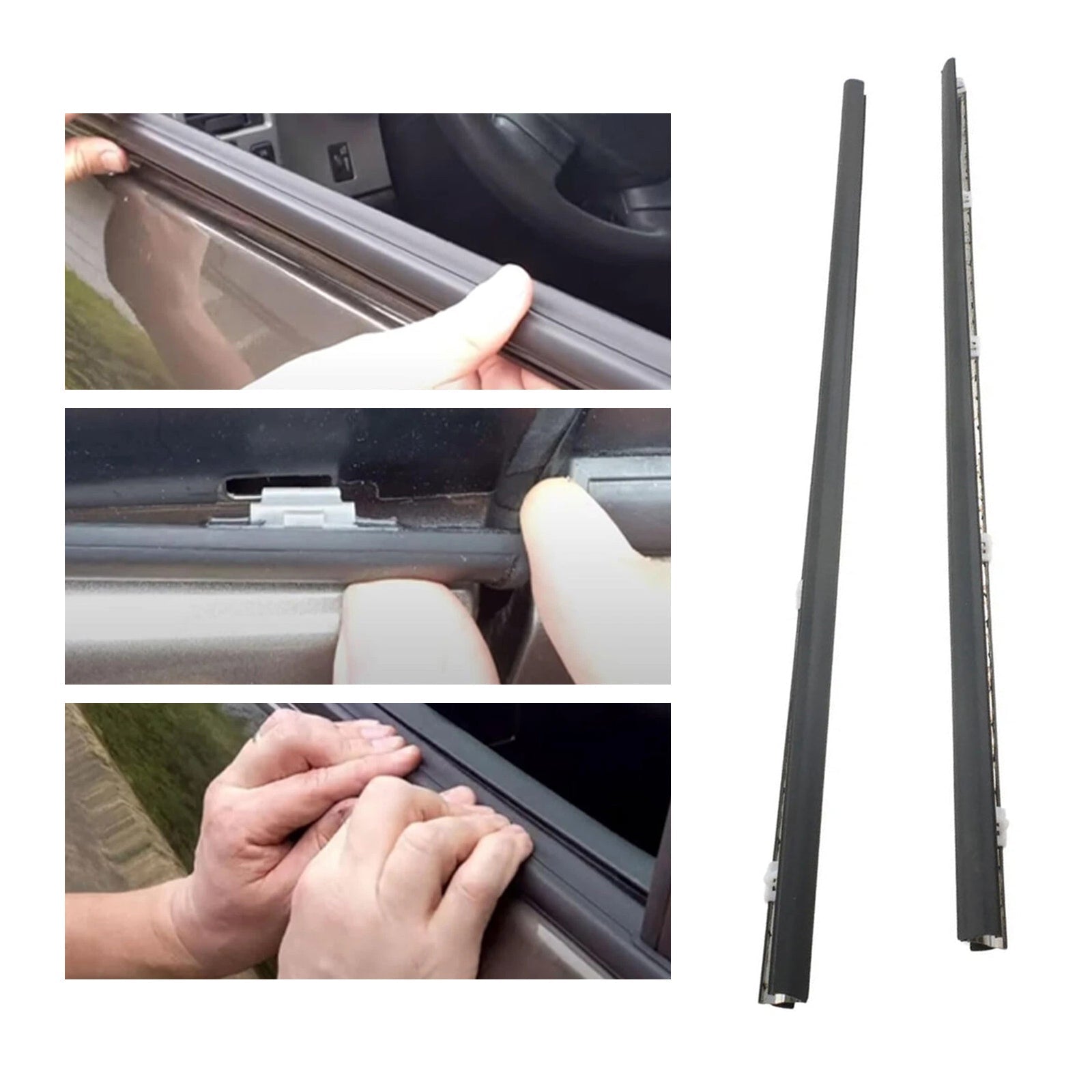 1992-1995 Honda Civic EG6 EG4 3D 2PCS L&R Side Door Window Belt Trim Molding