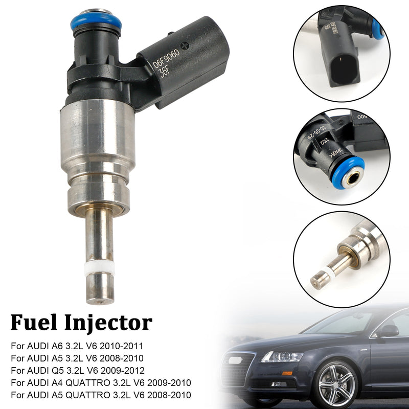 1 Uds inyector de combustible 06E906036F compatible con Audi Q5 A4 A5 A6 3.2L V6 2008-2011 0261500037