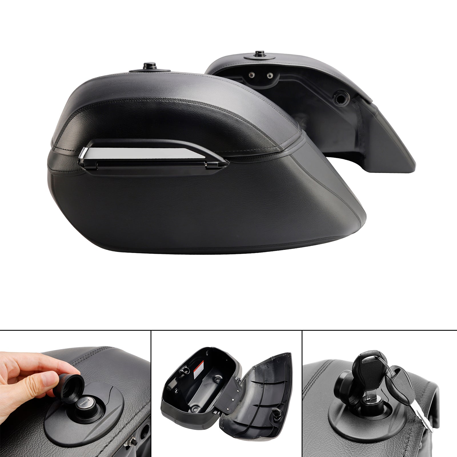 2015-2023 Kawasaki Vulcan S 650 Vn/En650 Pu Side Bag Saddlebag Luggage Black