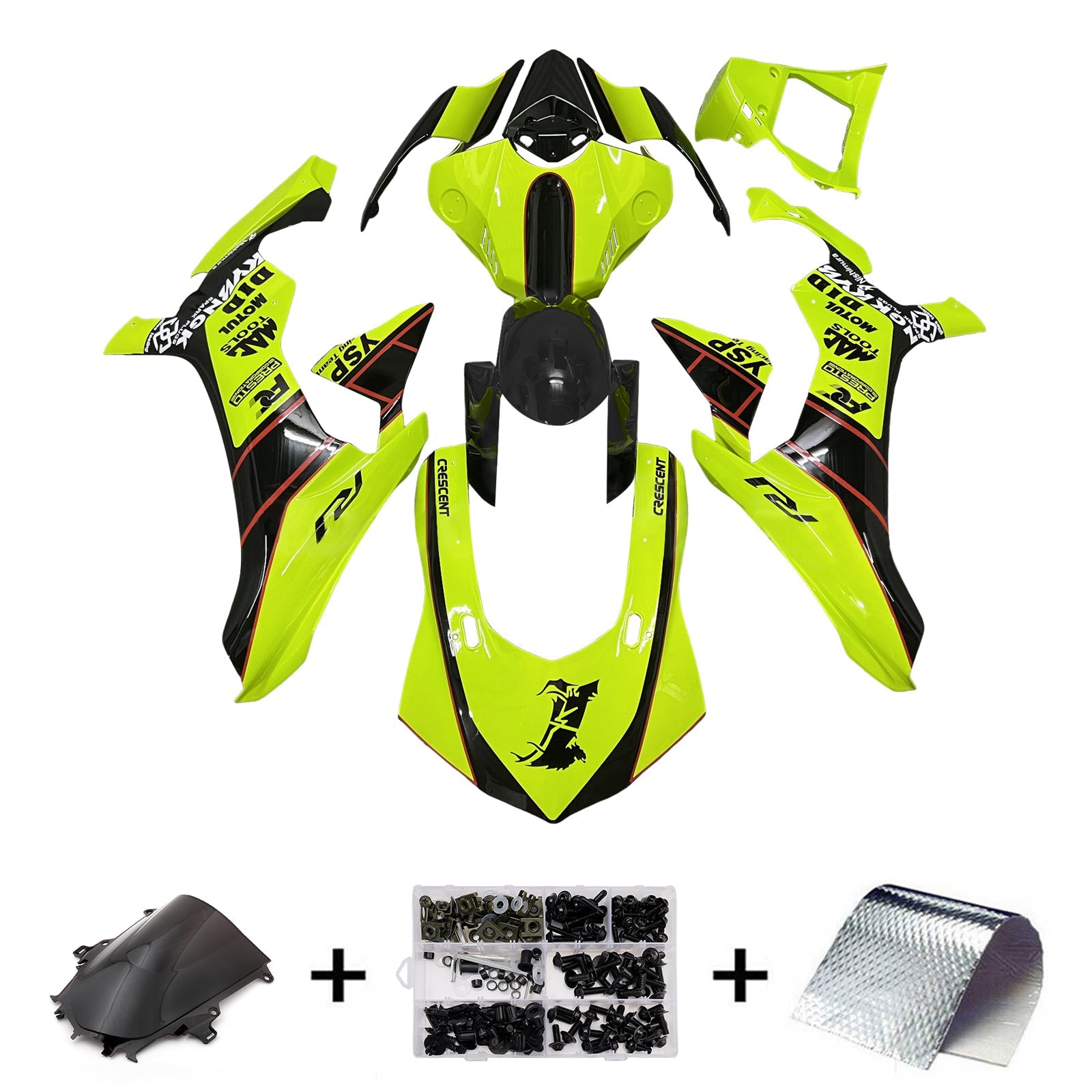 Injection Fairing Kit Bodywork Plastic ABS For Yamaha YZFR1 YZF-R1 2015-2019