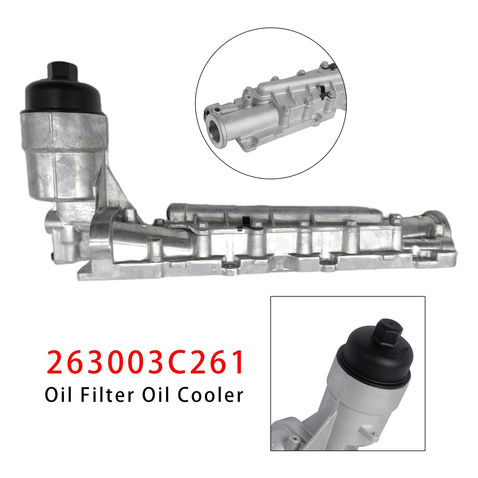 Oil Filter Oil Cooler Assembly 263003C261 For Hyundai Veracruz Entourage