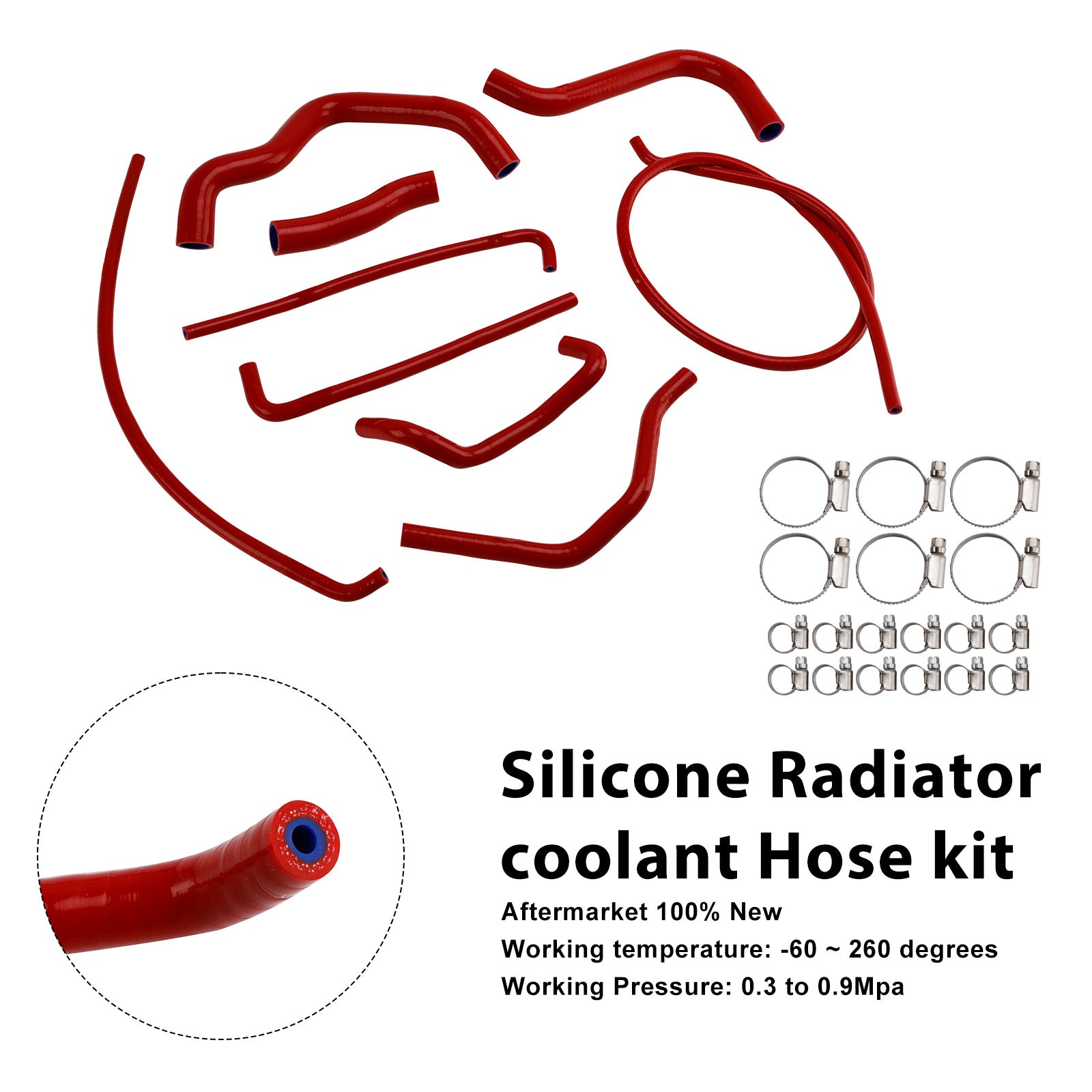 2017-2025 Suzuki GSX-S750/Z Silicone Radiator coolant Hose kit