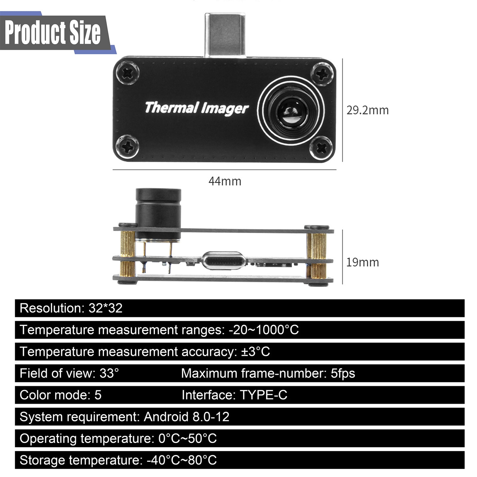 Infrared Thermal Imaging Camera IR Imager USB Type-C For Android Mobile Phone