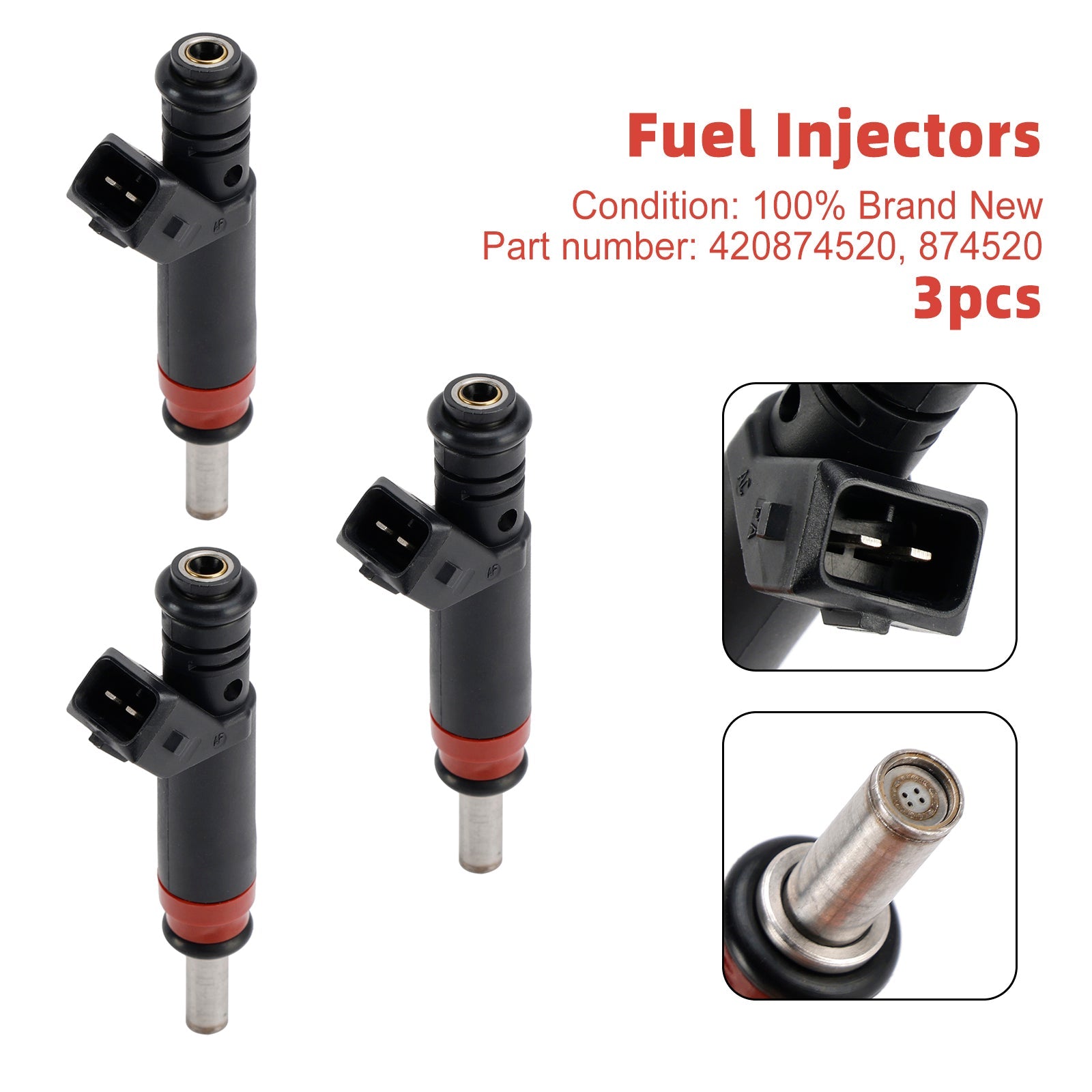 3PCS 420874520 Fuel Injectors 874520 For Sea-Doo GTX 4 TEC GTX 215 GTX RXP