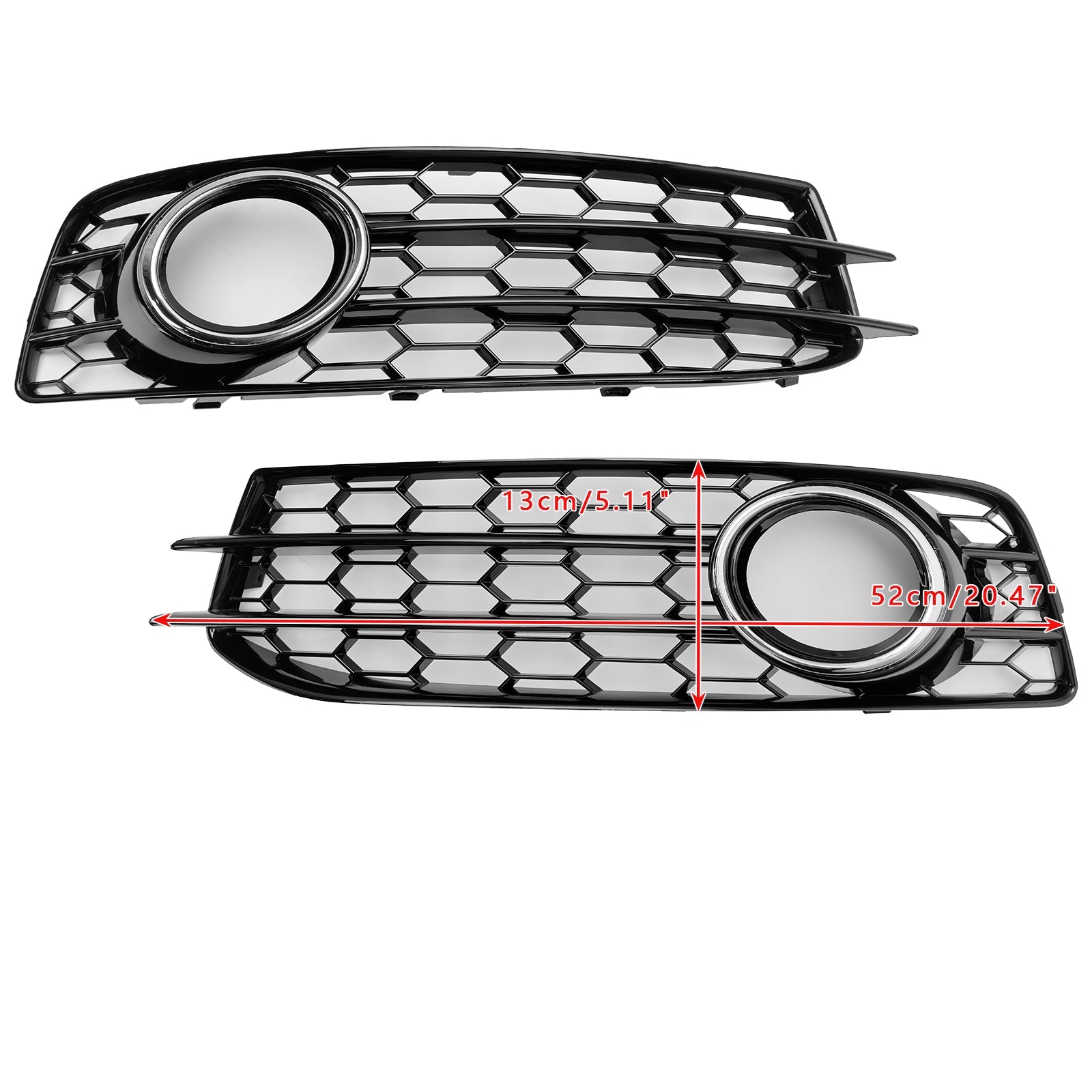 Honeycomb Front Bumper Fog Light Grille Cover Fit Audi A3 8P S-Line 2009-2012