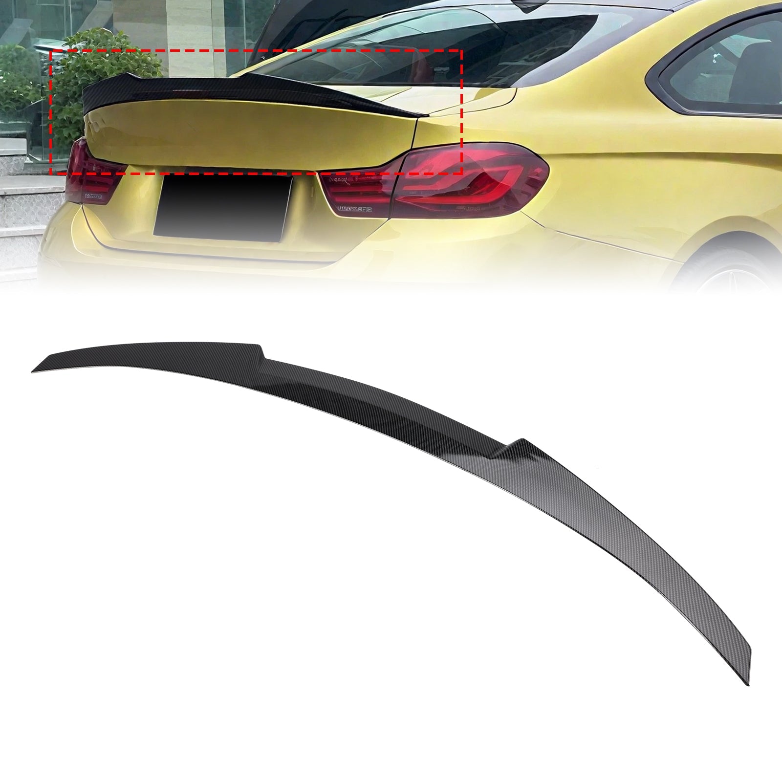 Carbon Fiber Look Rear Boot Spoiler For BMW 4 Series F36 4DR Coupe M4 Style