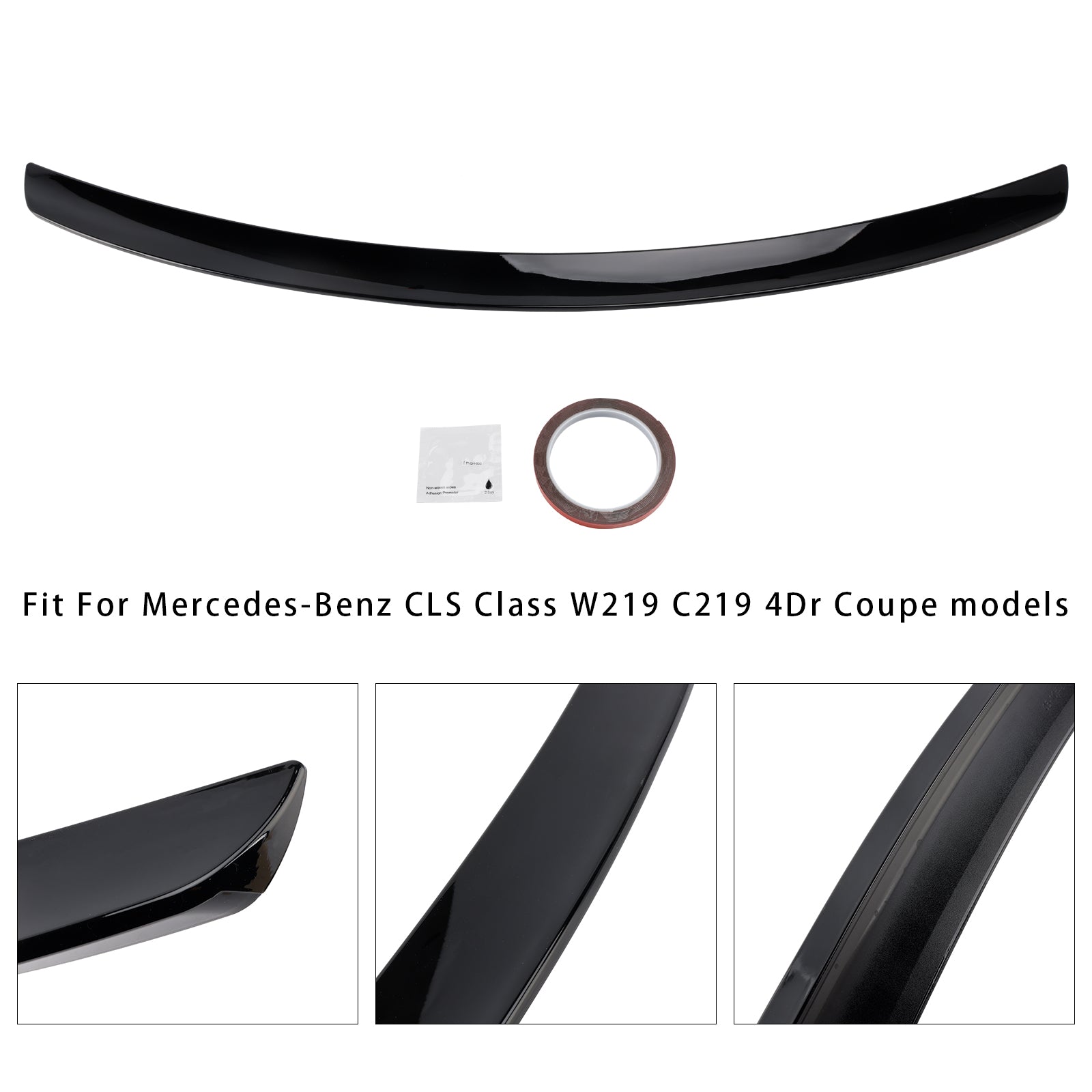 Gloss Black Rear Boot Spoiler For Mercedes-Benz CLS-Class W219 CLS63 Style 2005-2010