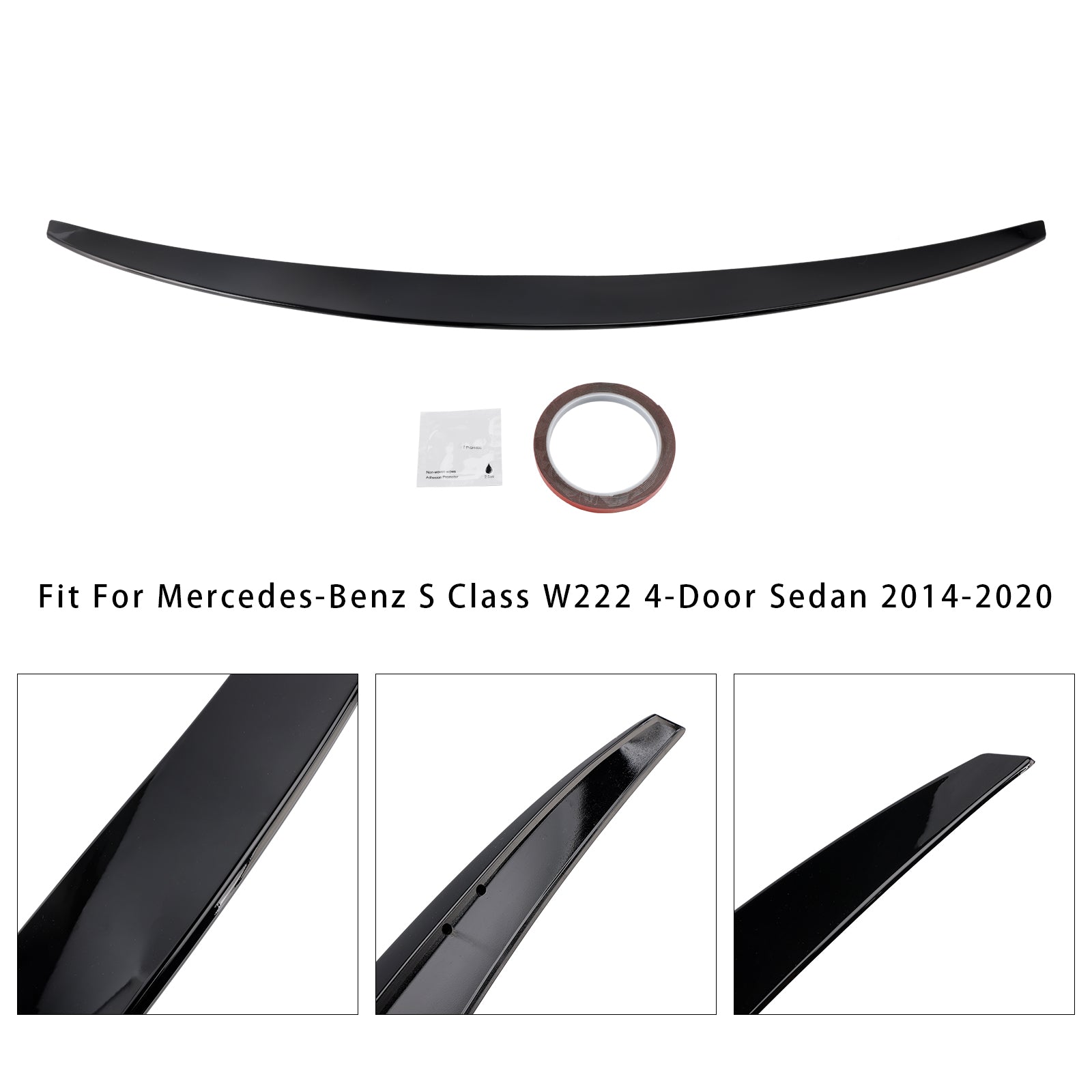 2014-2020 Mercedes-Benz S-Class W222 Gloss Black Rear Boot Spoiler