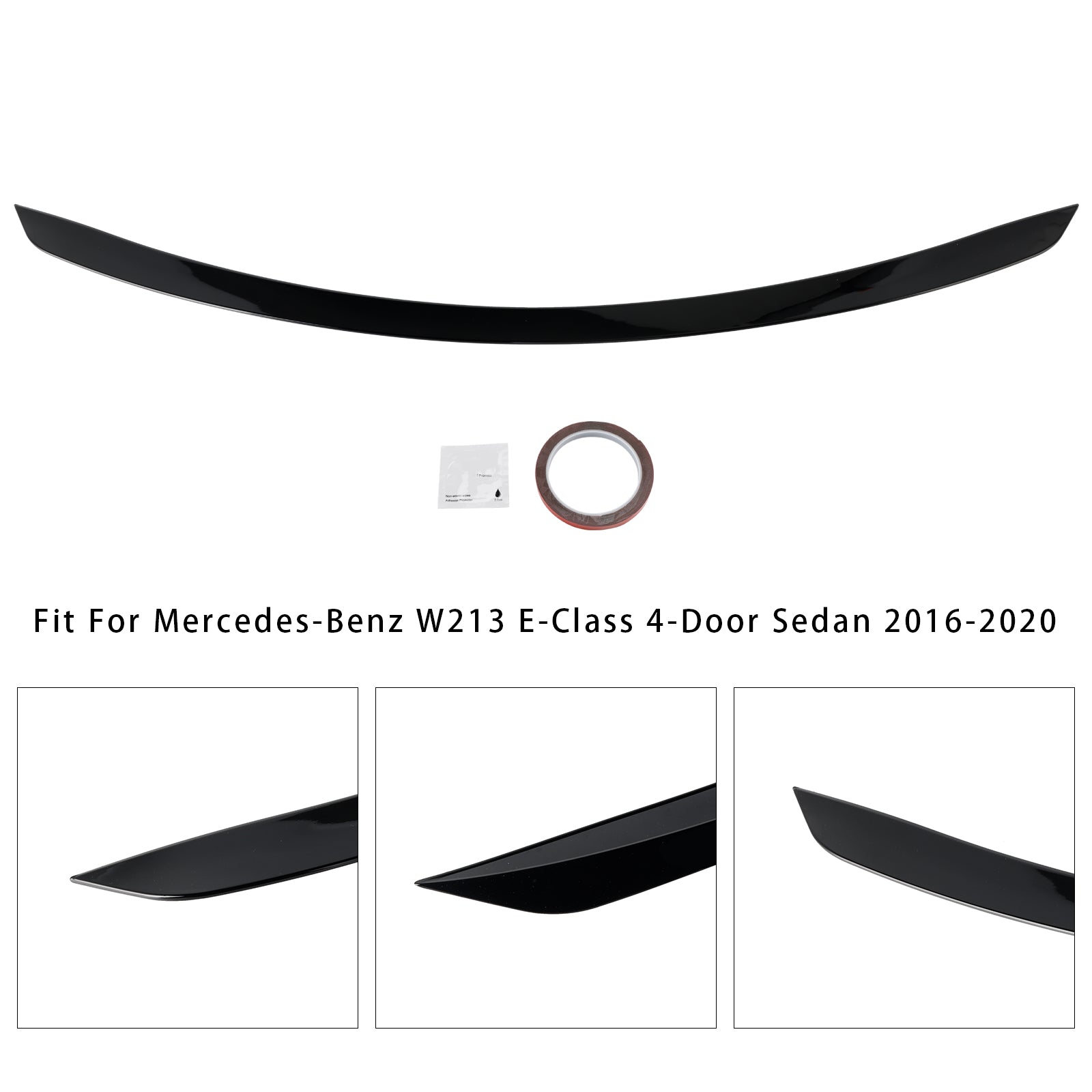 Gloss Black Rear Boot Spoiler For Mercedes E Class W213 2016-2020 E63S Style