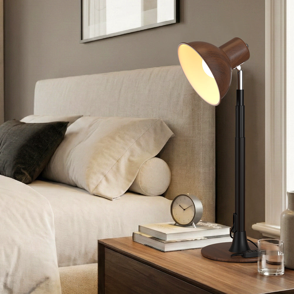 Dimmable for Living Room/Office-Walnut/Black Adjustable LED Floor & Table Lamp 3 Colors