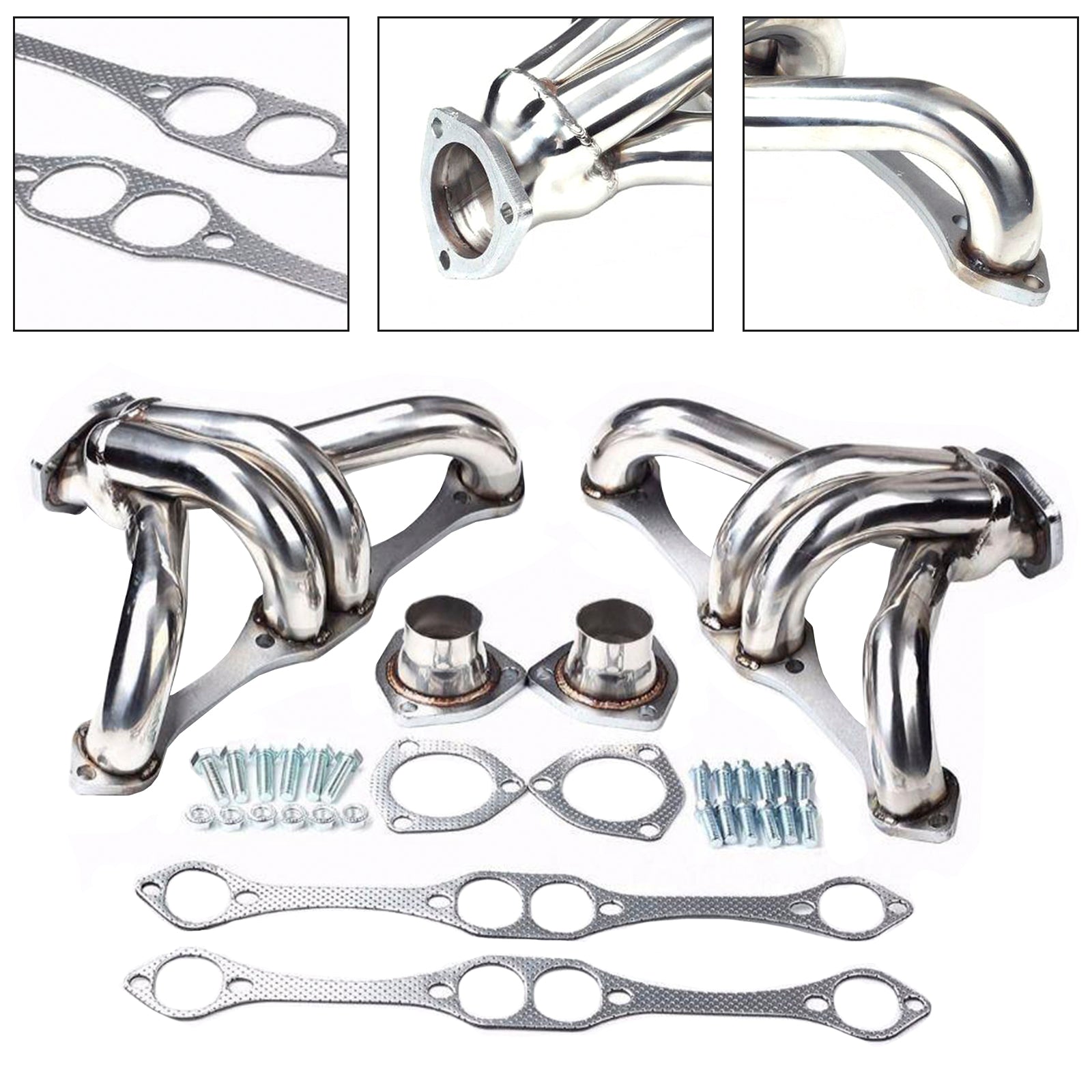 Exhaust Header Manifold Fit Chevy Small Block SB V8 262 265 283 305 327 350 400