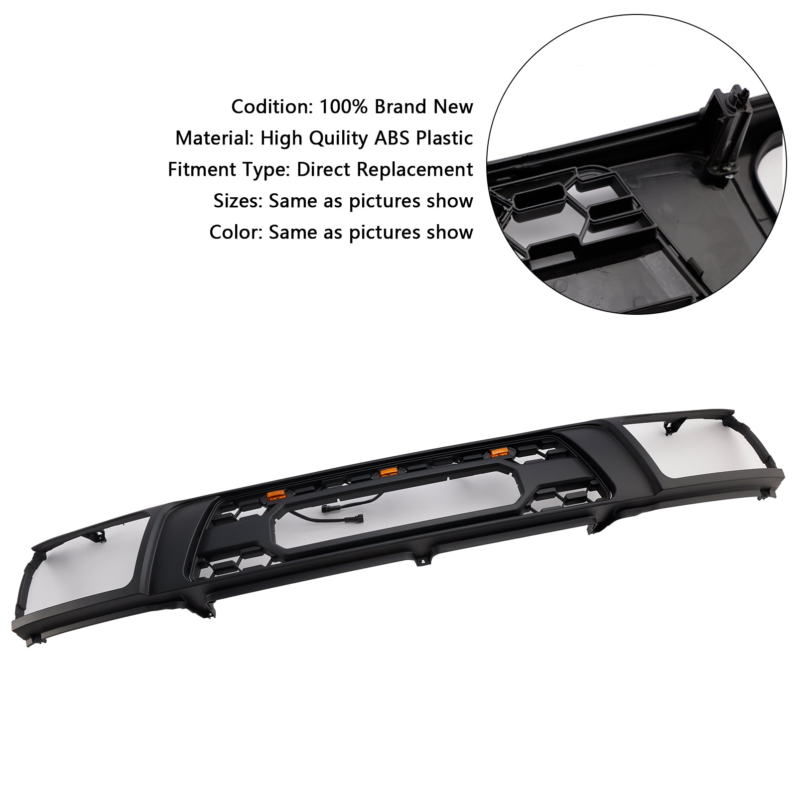 1992-1995 Toyota 4Runner With Led Matte Black Front Bumper Grill Grille