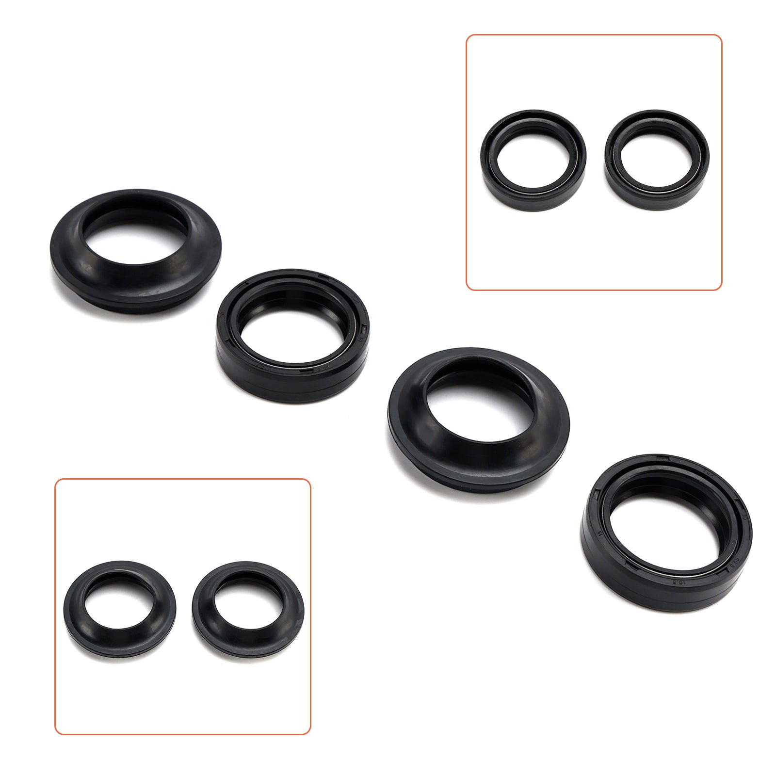 Juego de sellos y polvo de horquilla para Yamaha TTR125 TY125 YBR125 DT125 RD125 1974-2014 Genérico