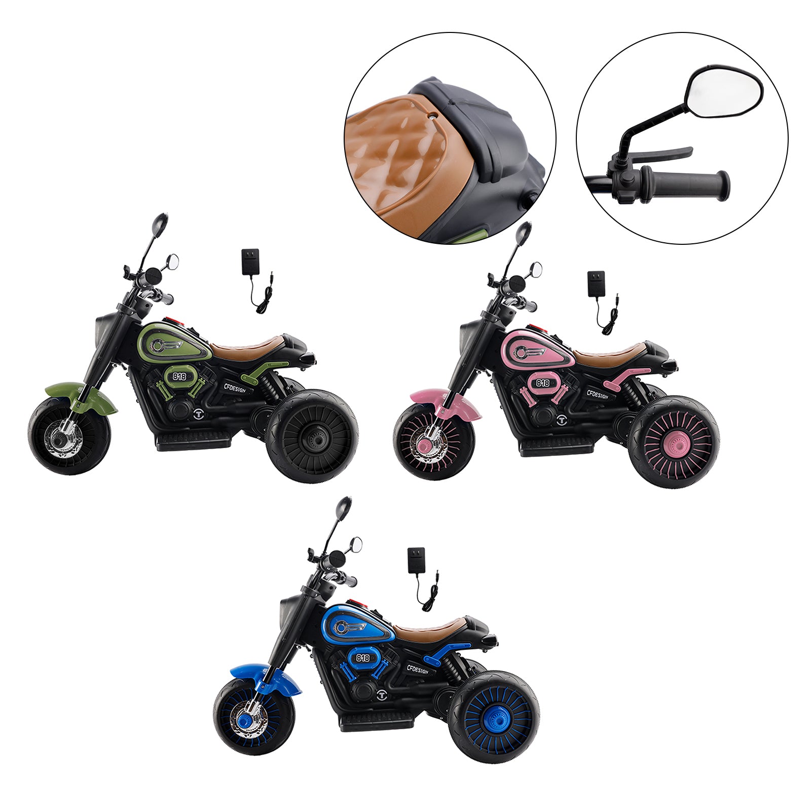 3Wheel 6V Kid Ride On Motorcycle Electric Toy With Colorful Light And Music