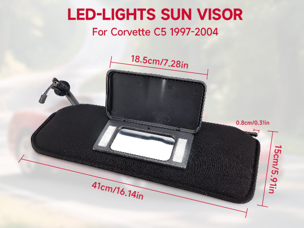 1997-2004 CORVETTE Sun Visor Vanity Mirror C5 Black SunVisors Pair Shaded