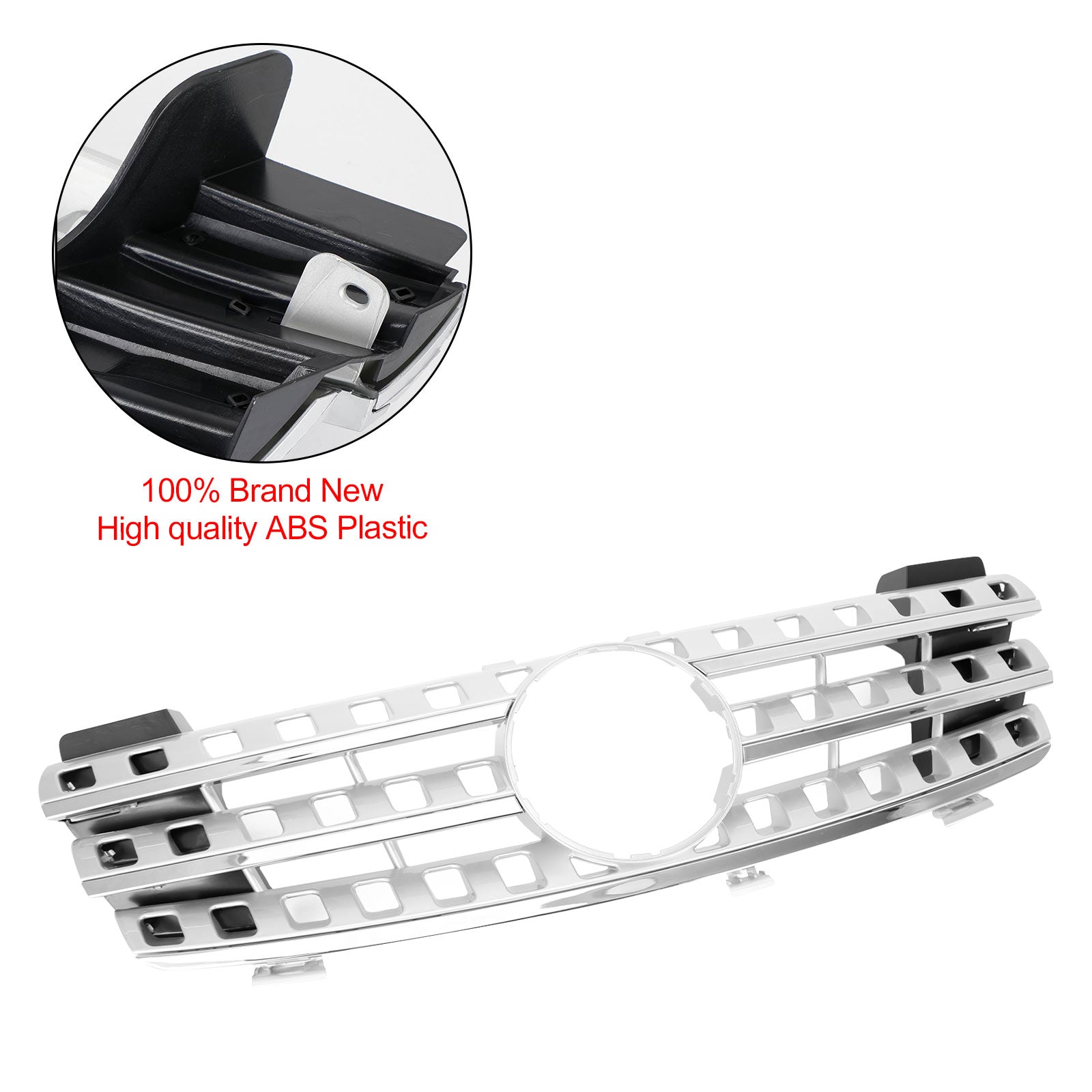 Mercedes Benz W164 2005-2008 ML M-Class Front Grill with Chrome Fins