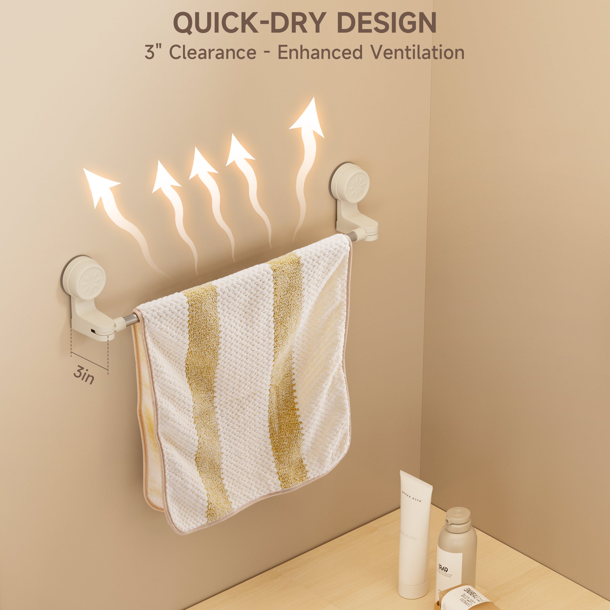 2x RV Shower Corner Storage Bar  Adjustable Stainless Steel Rod 11.8-23.6 inches