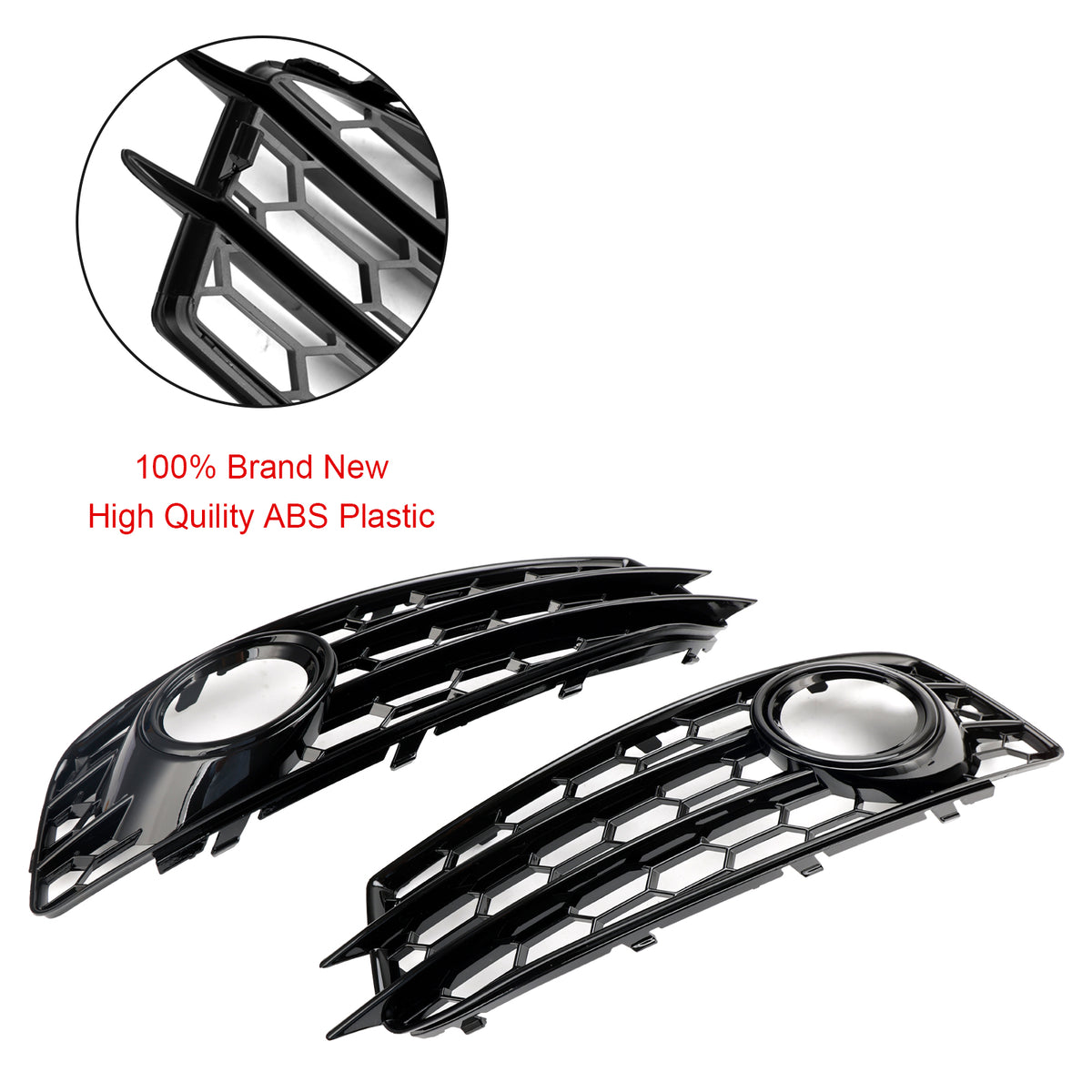 Audi A3 8P S-Line 2009-2012 Honeycomb Front Bumper Fog Light Grill Cover