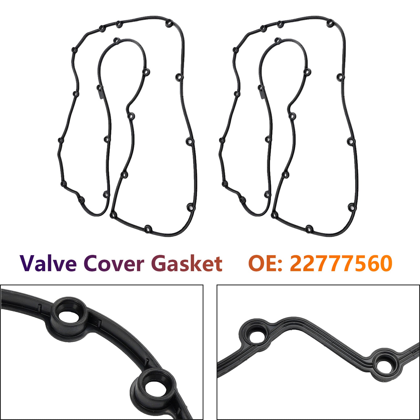 Set of 2 Valve Cover Gaskets 22777560 Fit for Volvo D13 Truck