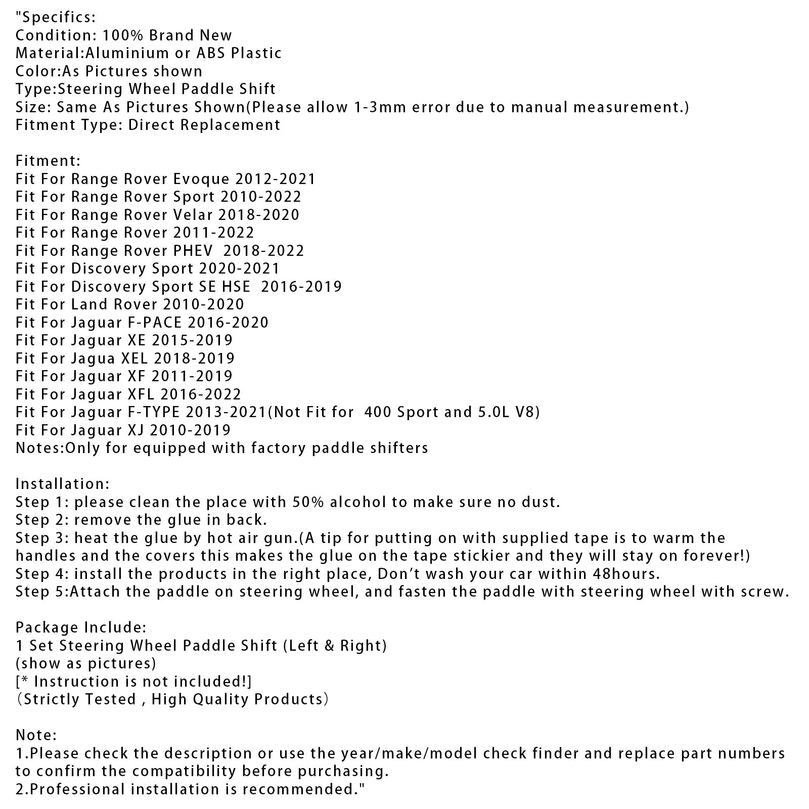 Steering Wheel Paddle Shifter For Range Rover Discovery