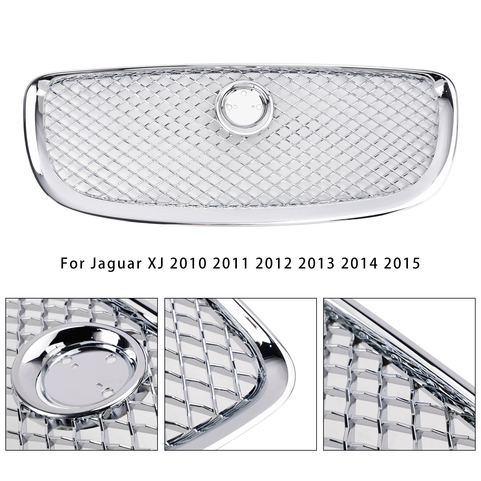 Chrome Front Bumper Grill Grille Fit Jaguar XJ 2010-2015