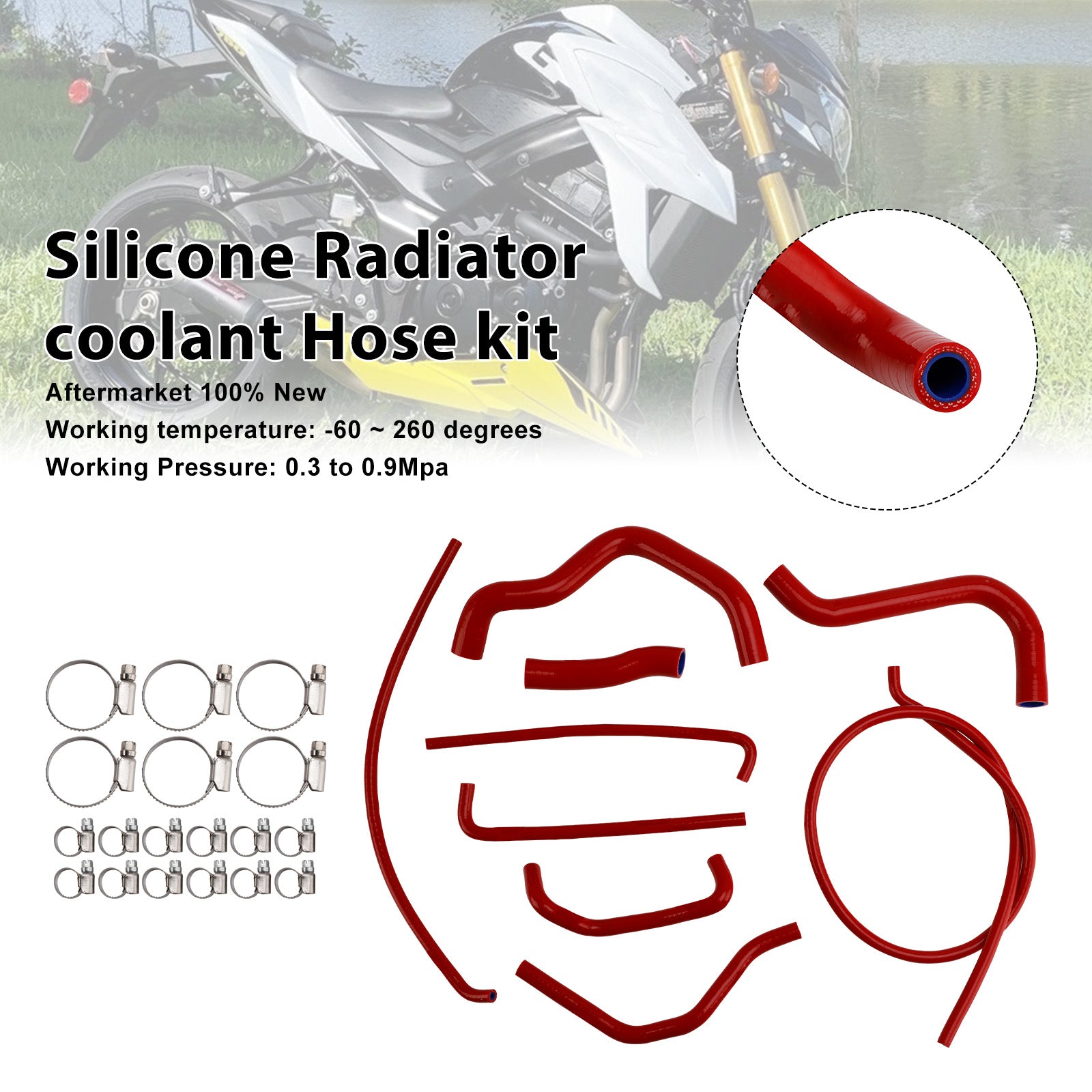 2017-2025 Suzuki GSX-S750/Z Silicone Radiator coolant Hose kit