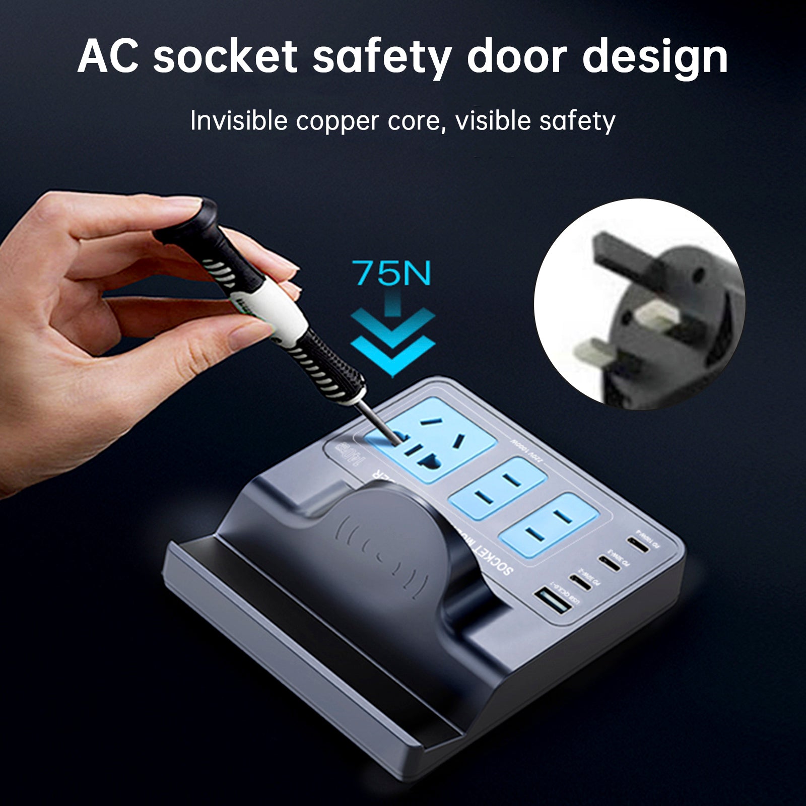 140W Smart Wireless Fast Charging Socket High Power PD100W Notebook QC Charging