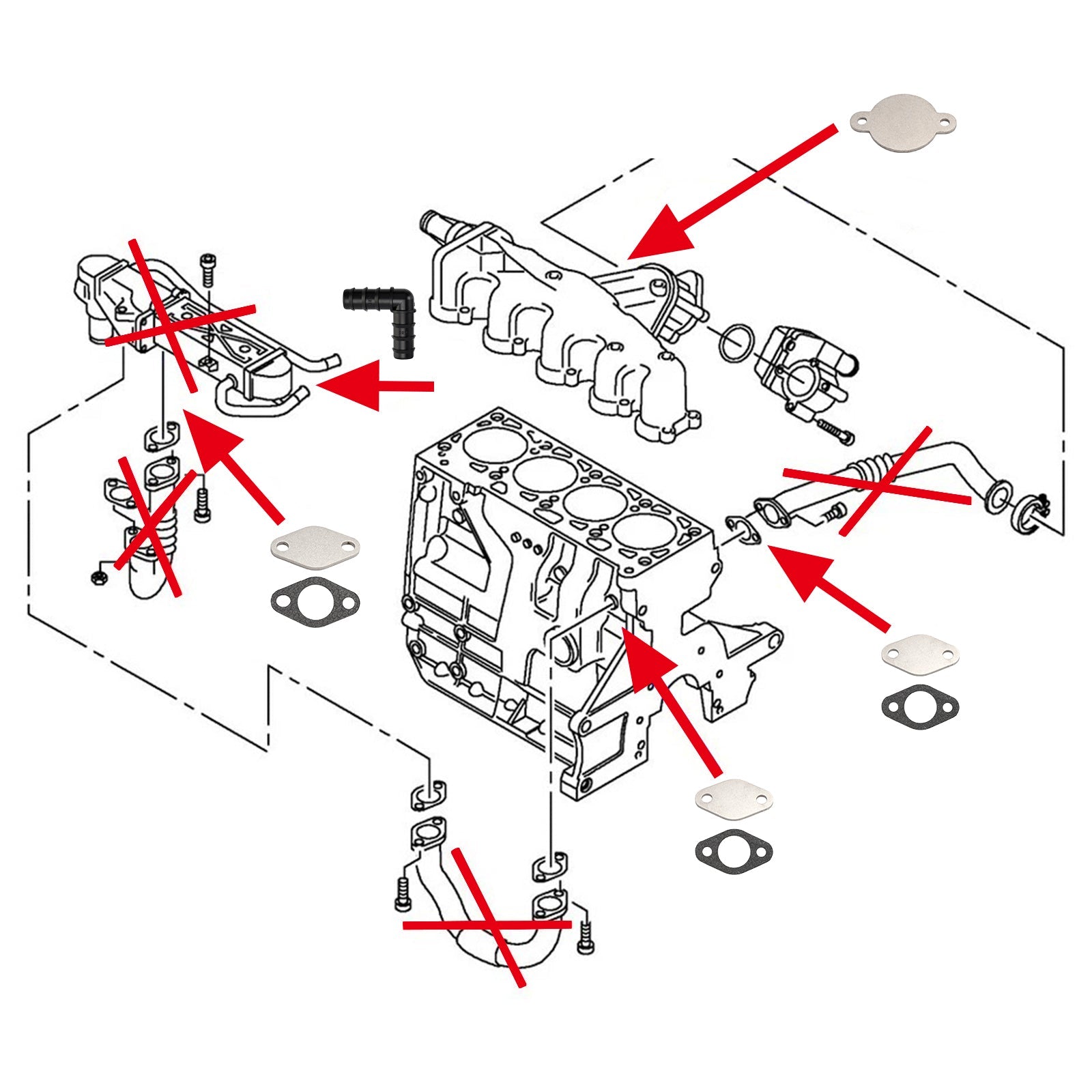 EGR Valve Gasket Repair Set for VW Skoda Seat 1.2 1.6 2.0 TDI CR CAY CFF