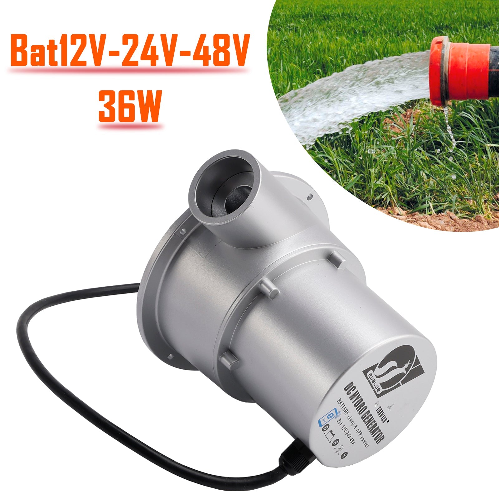 12/24/48V Water Flow Turbine Small Hydroelectric Generator Bat12V-24V-48V 36/50W
