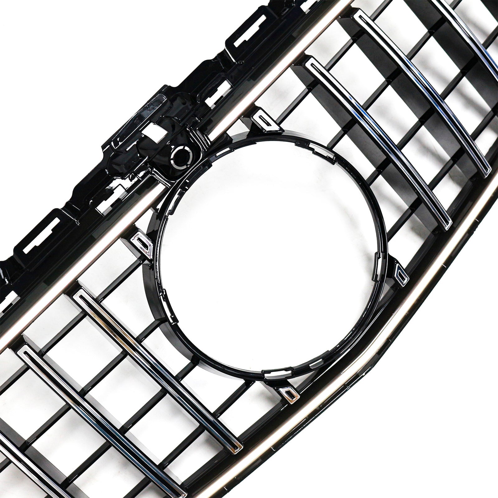 Chrome Front Bumper Grill Grille Fit Mercedes W205 C250 C300 2015-2021 W/LED